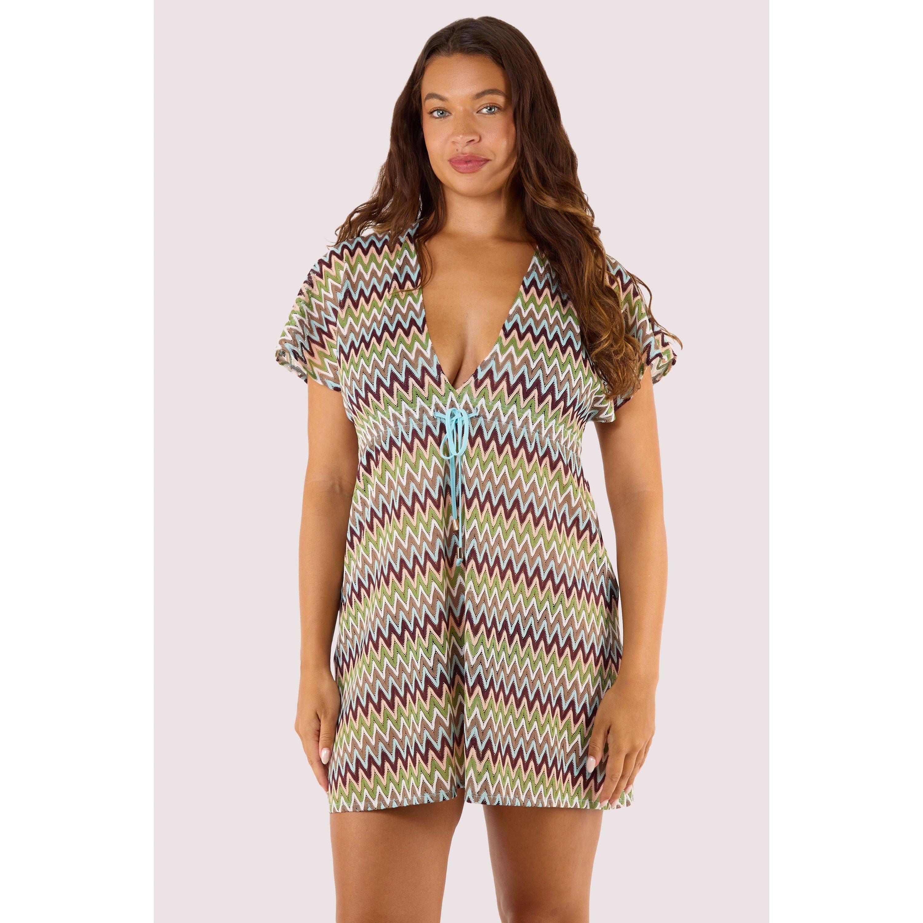 Khaki - Wolf and Whistle - Kalahari Khaki Zag Crochet Beach Kaftan - 3