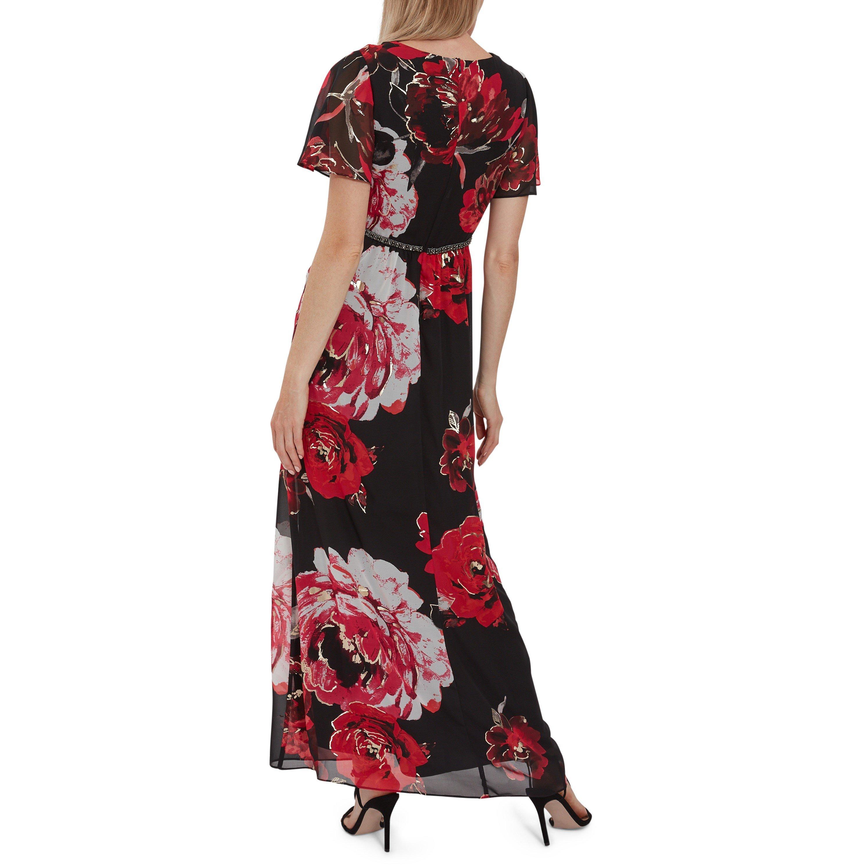 Black - Gina Bacconi - Mallie Cowl Neck Floral Maxi Dress - 3