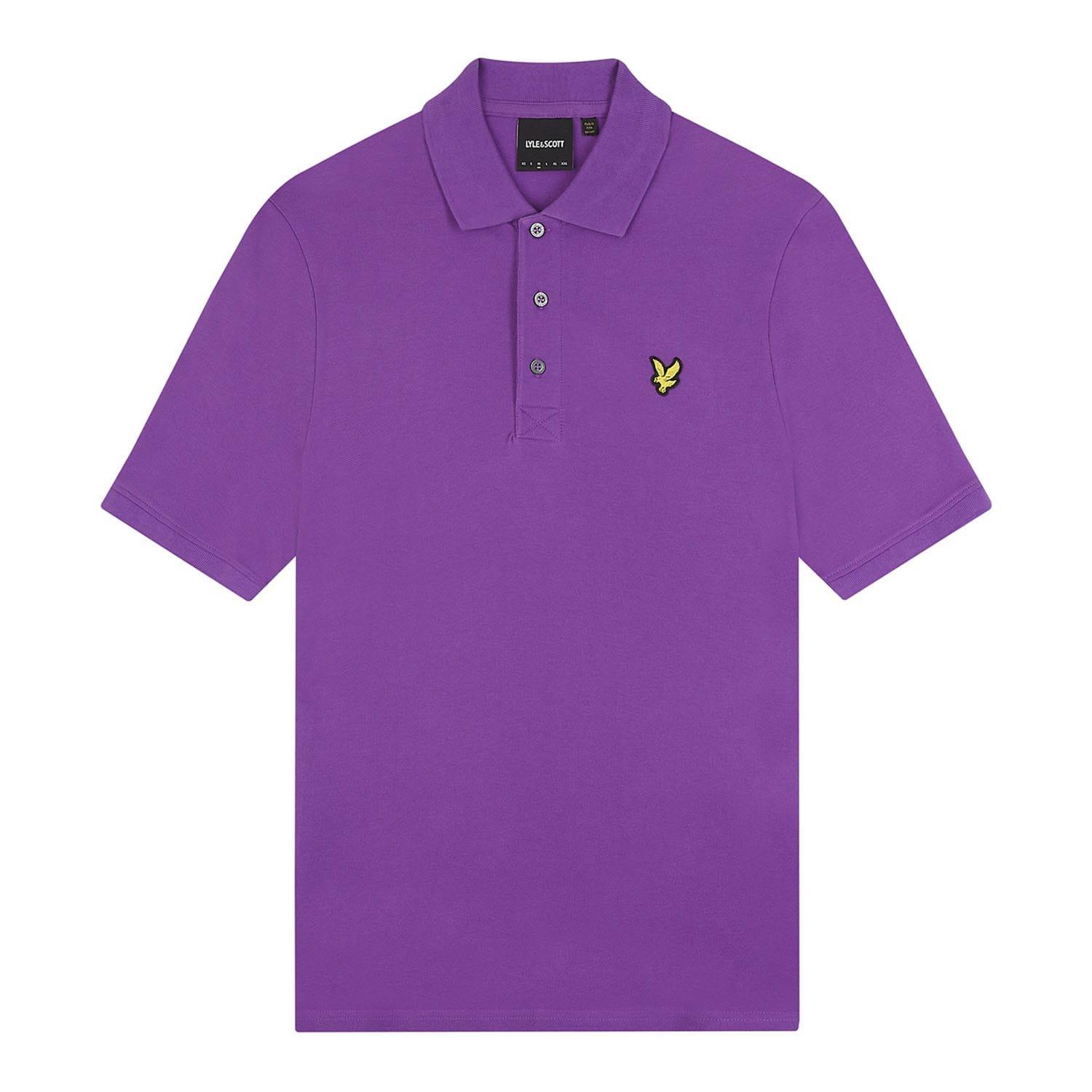 Purple - Lyle and Scott - Plain Polo Shirt - 5