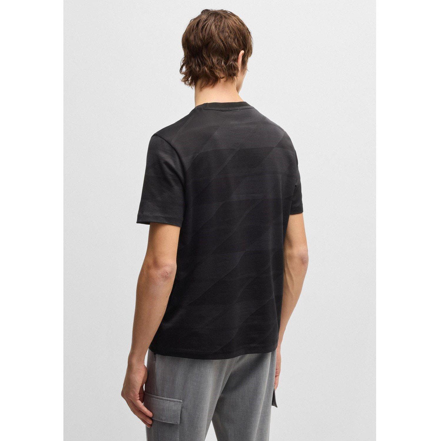 Black - Boss - C-Thompson 35 Two-Tone Jacquard T-Shirt - 2