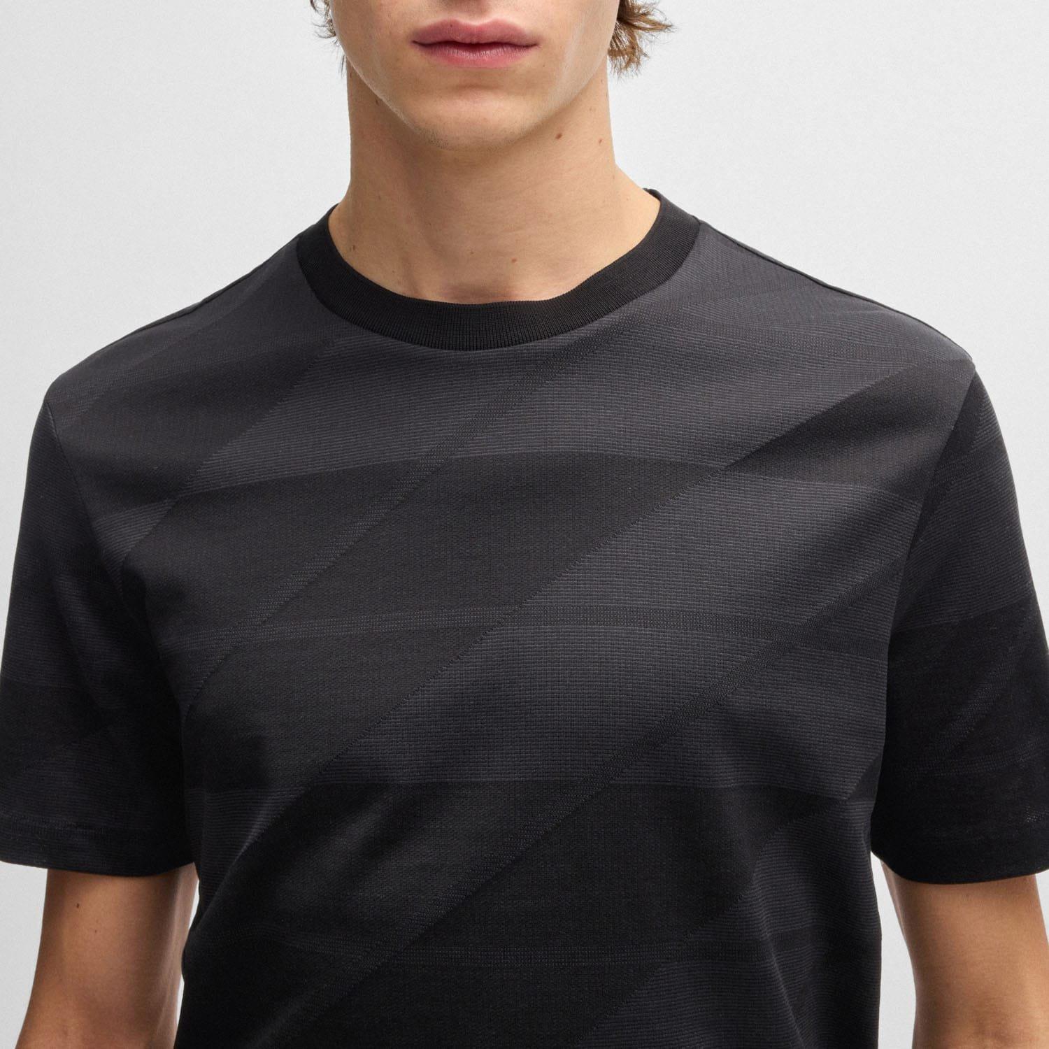 Black - Boss - C-Thompson 35 Two-Tone Jacquard T-Shirt - 3