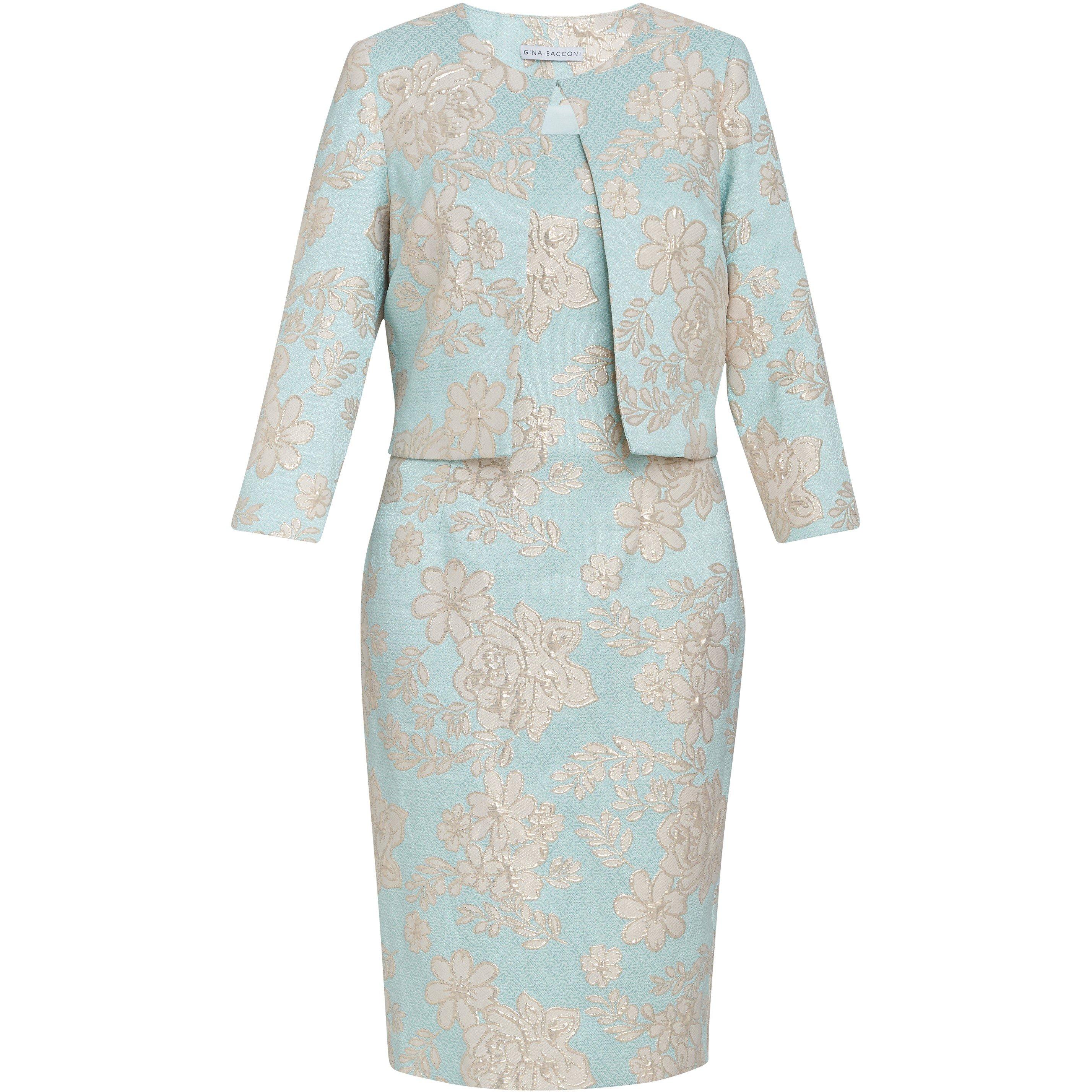 Aqua - Gina Bacconi - Julie Jacquard Shift Dress And Bolero - 4