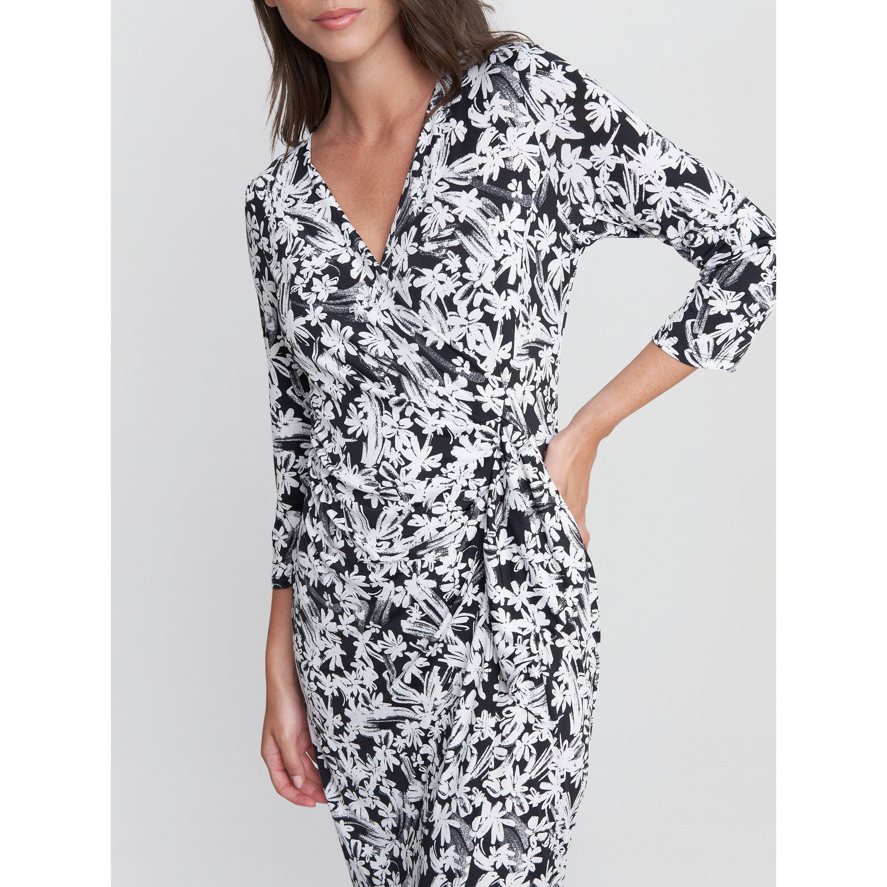 Black / White - Gina Bacconi - Ethney Jersey Dress - 5
