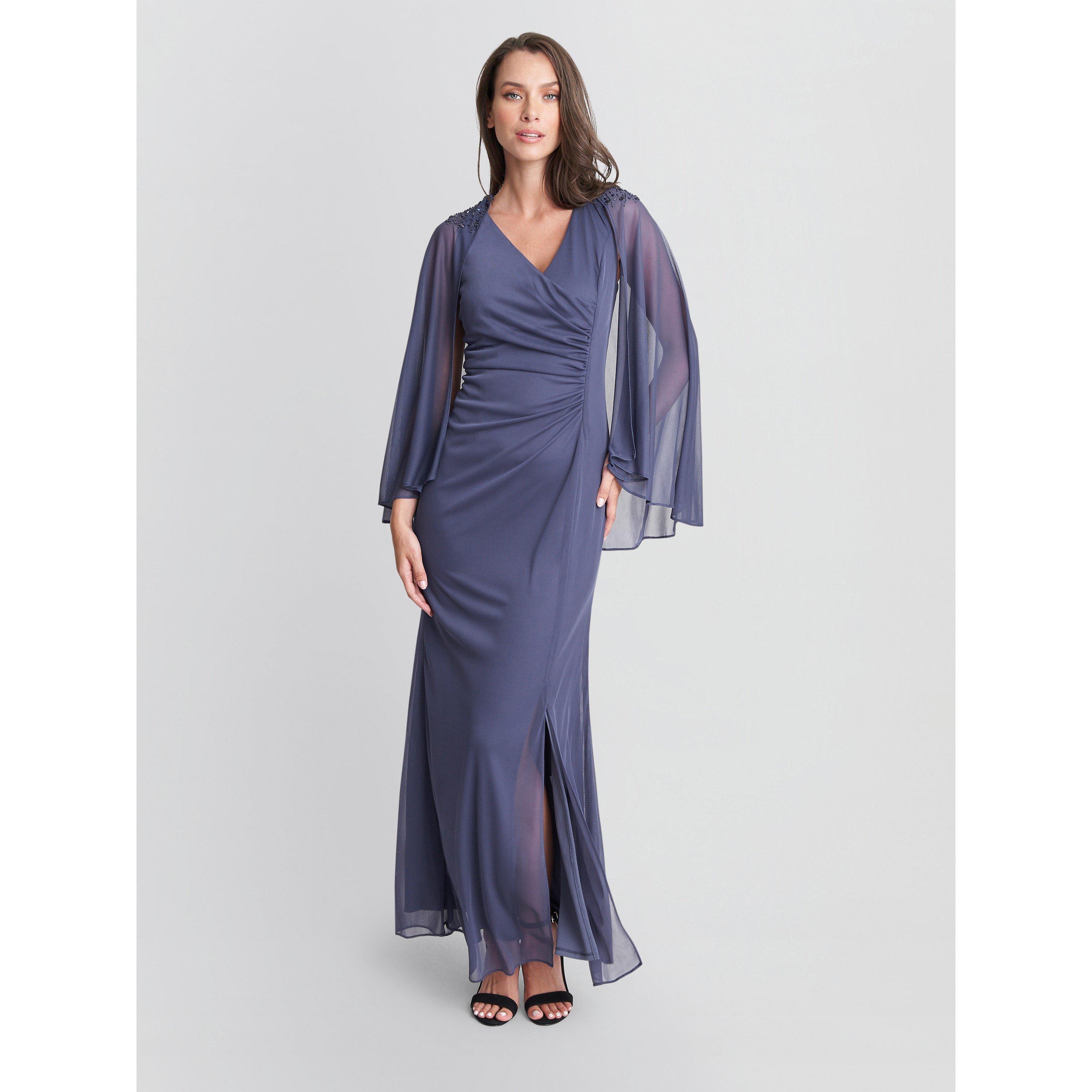 Gina Bacconi Women's Estefany V Neck Embellished Maxi Dress - Violet - 18