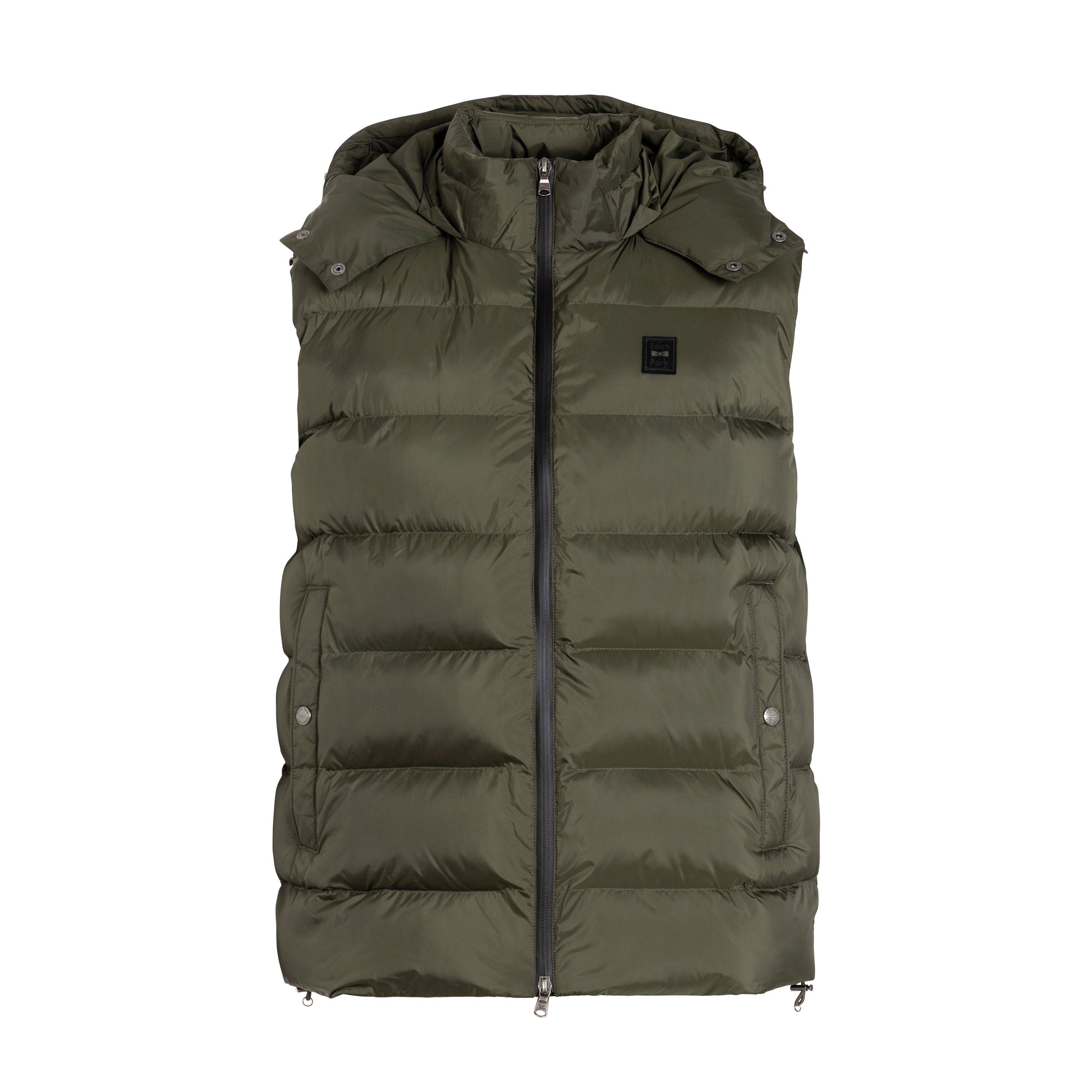 Eden Park Khaki sleeveless hooded puffa jacket