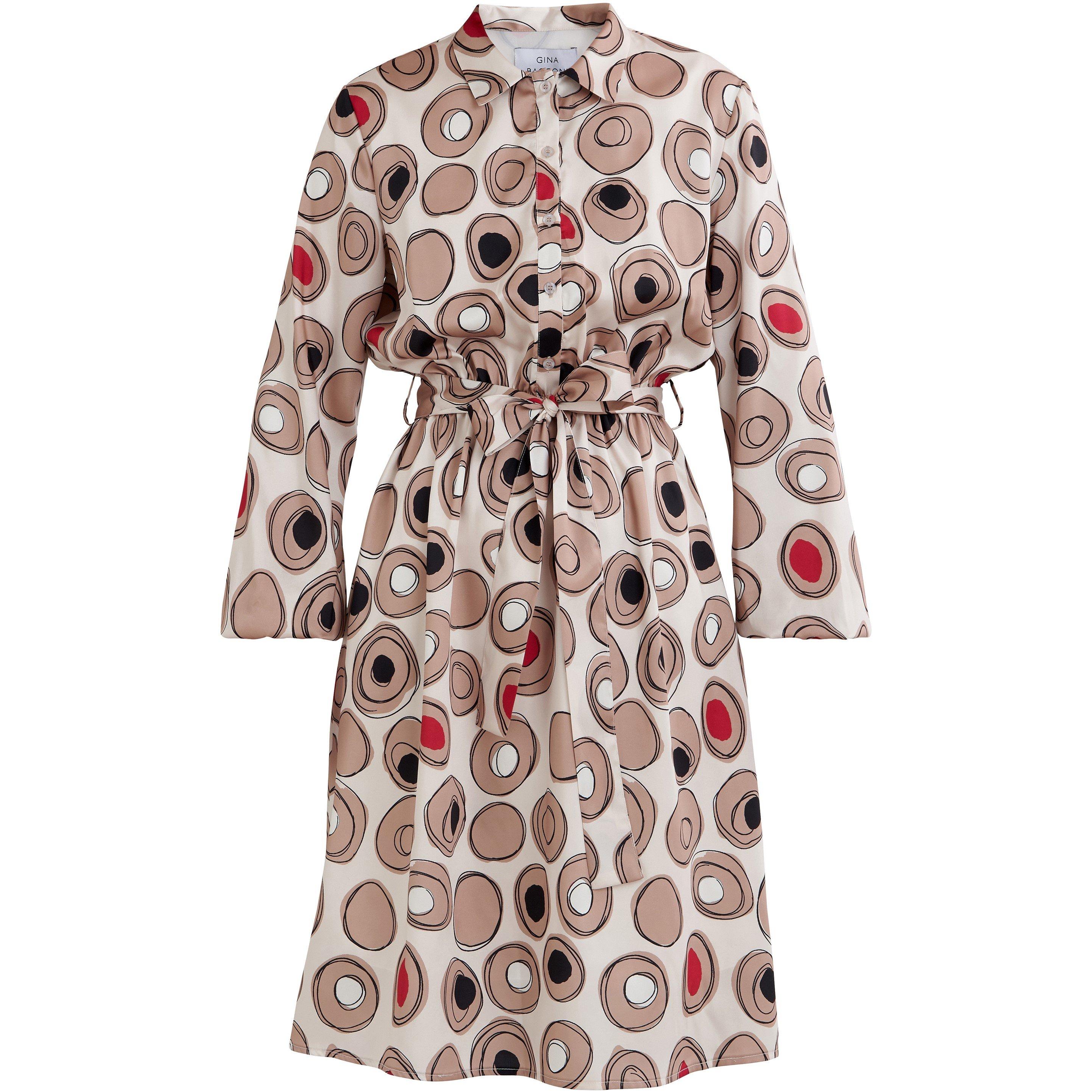 Beige - Gina Bacconi - ROZA LONG SLEEVE SHIRT DRESS TWILL GEORGETTE - 4