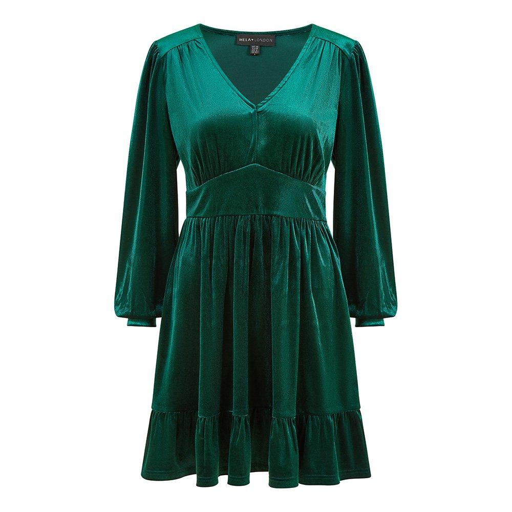 slim fit dress slacks Olive Green Velvet Long Sleeve Skater Fit N Flare Dress Medium main image 0