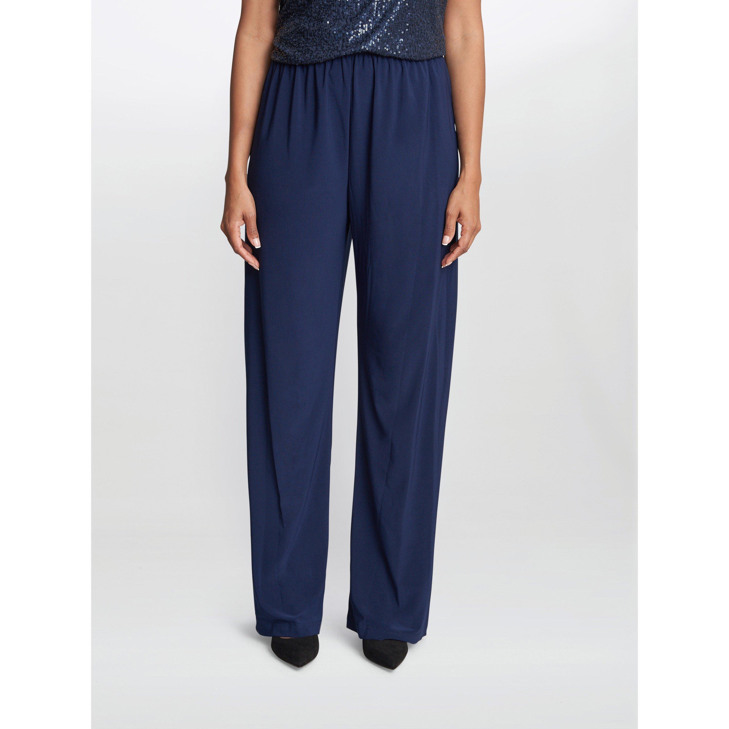 Gina Bacconi Women's Sharlene Matte Jersey Straight Leg Trouser - Dark Navy - XL