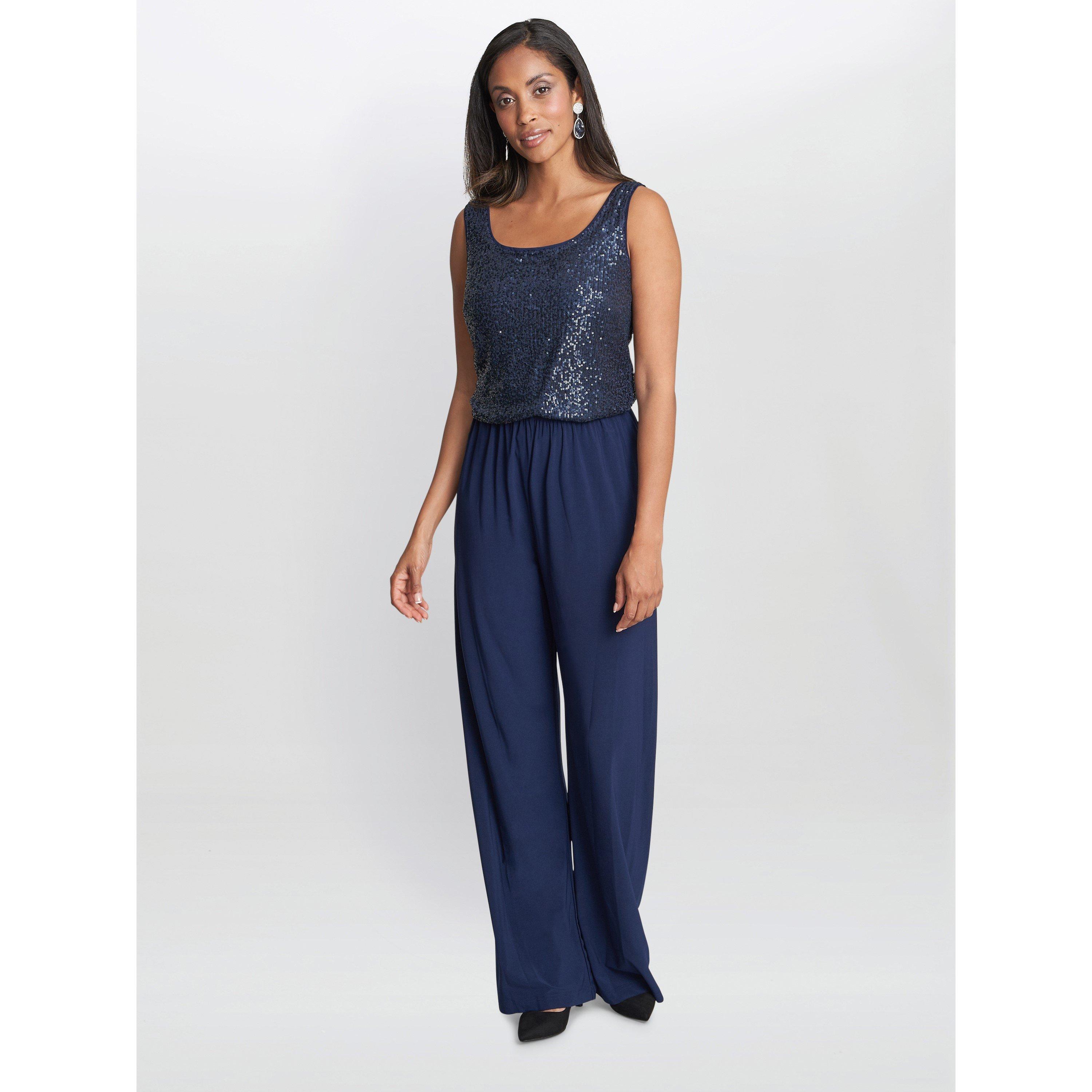 Dark Navy - Gina Bacconi - Sharlene Matte Jersey Straight Leg Trouser - 3