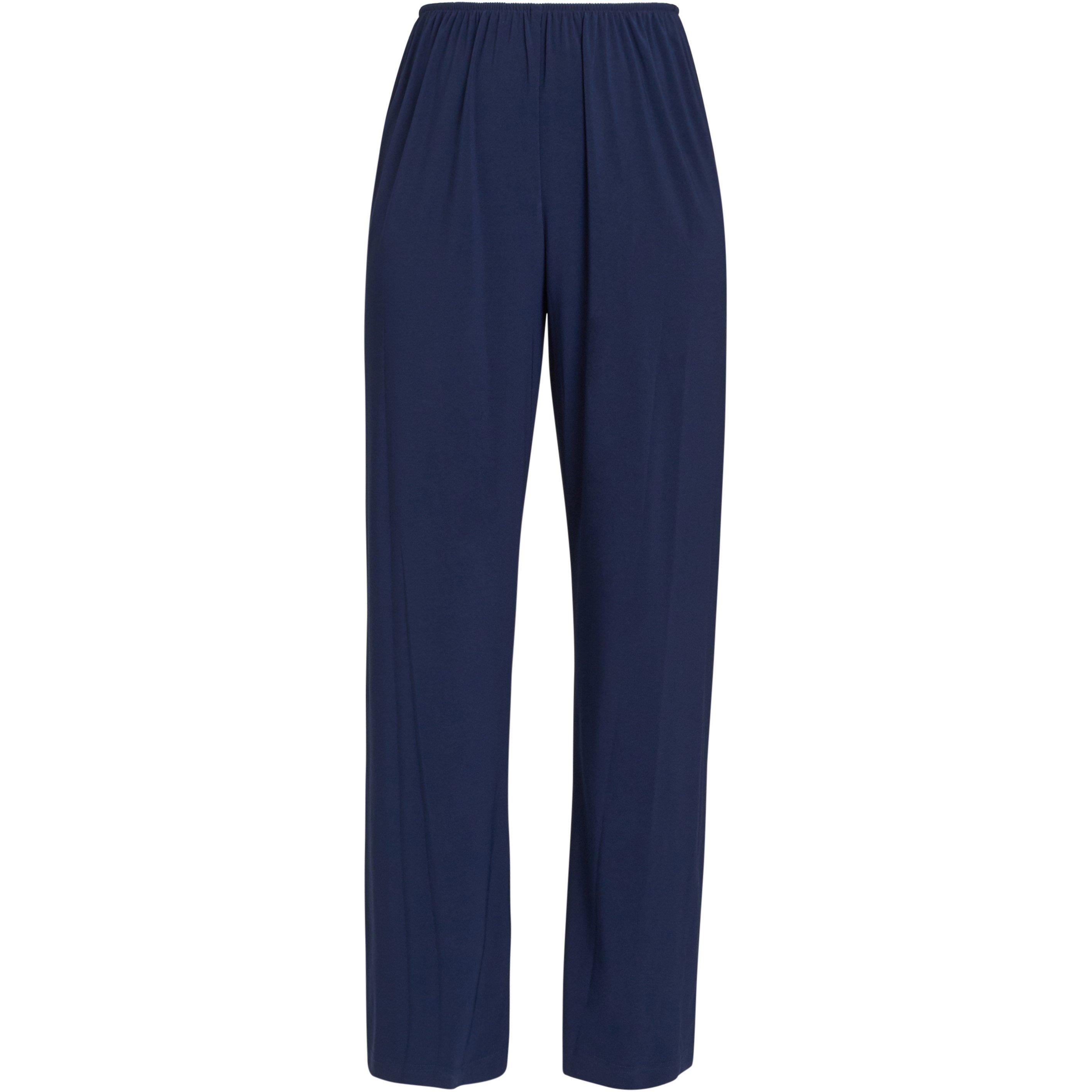 Dark Navy - Gina Bacconi - Sharlene Matte Jersey Straight Leg Trouser - 4