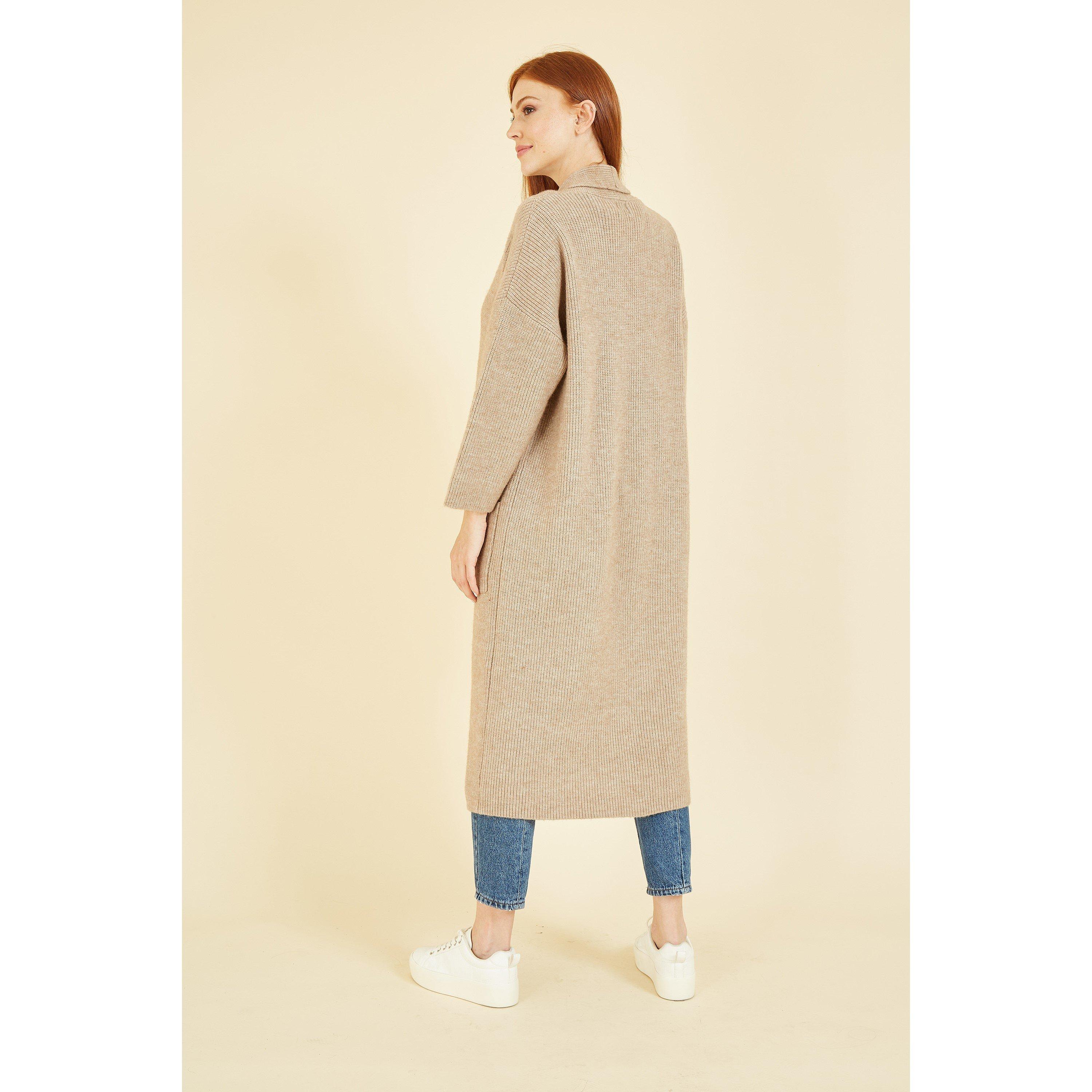 Oatmeal - Yumi - Oatmeal Knitted Maxi Cardigan - 3