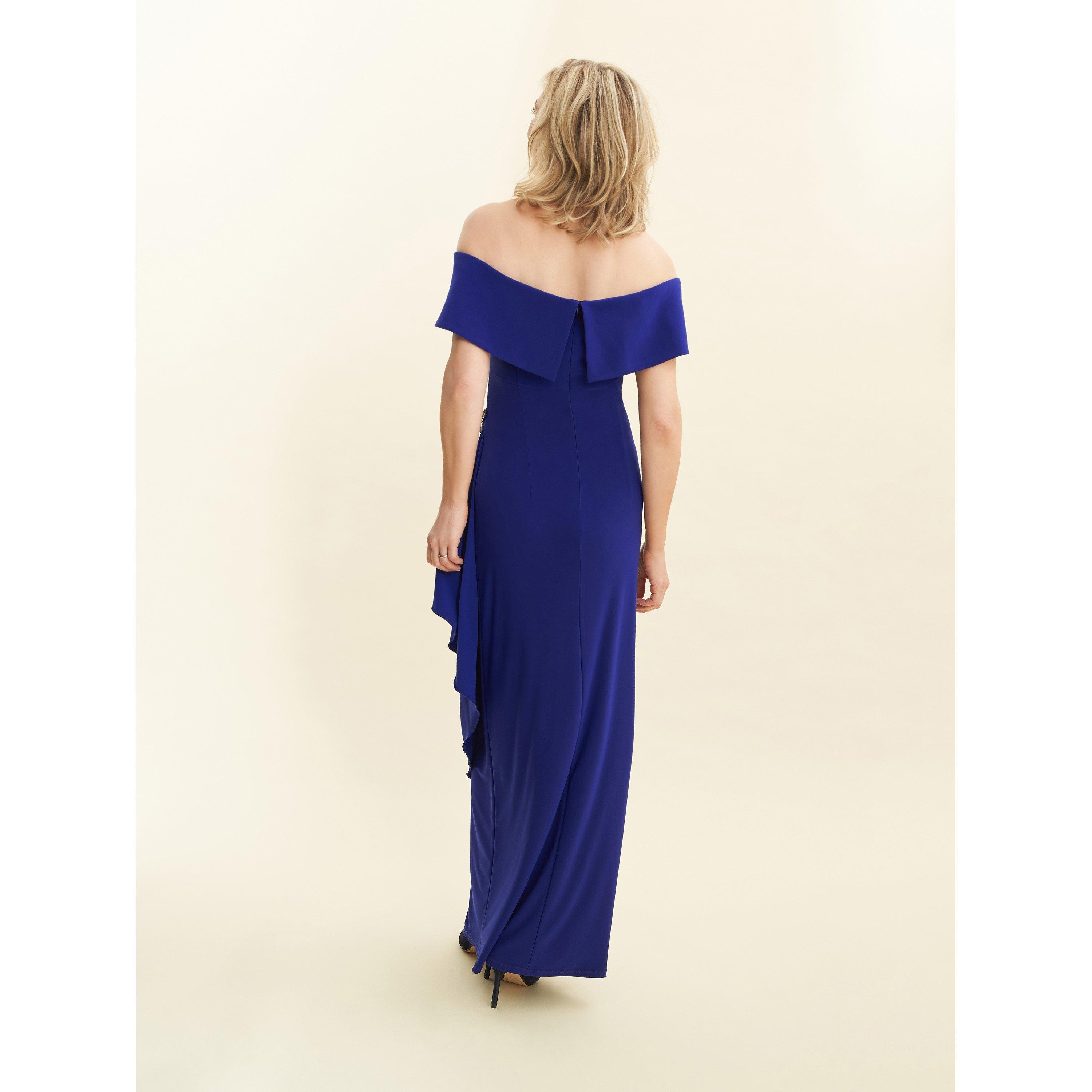 Royal - Gina Bacconi - Women's Gail Off-Shoulder Asymmetrical Party Maxi Dress - 2