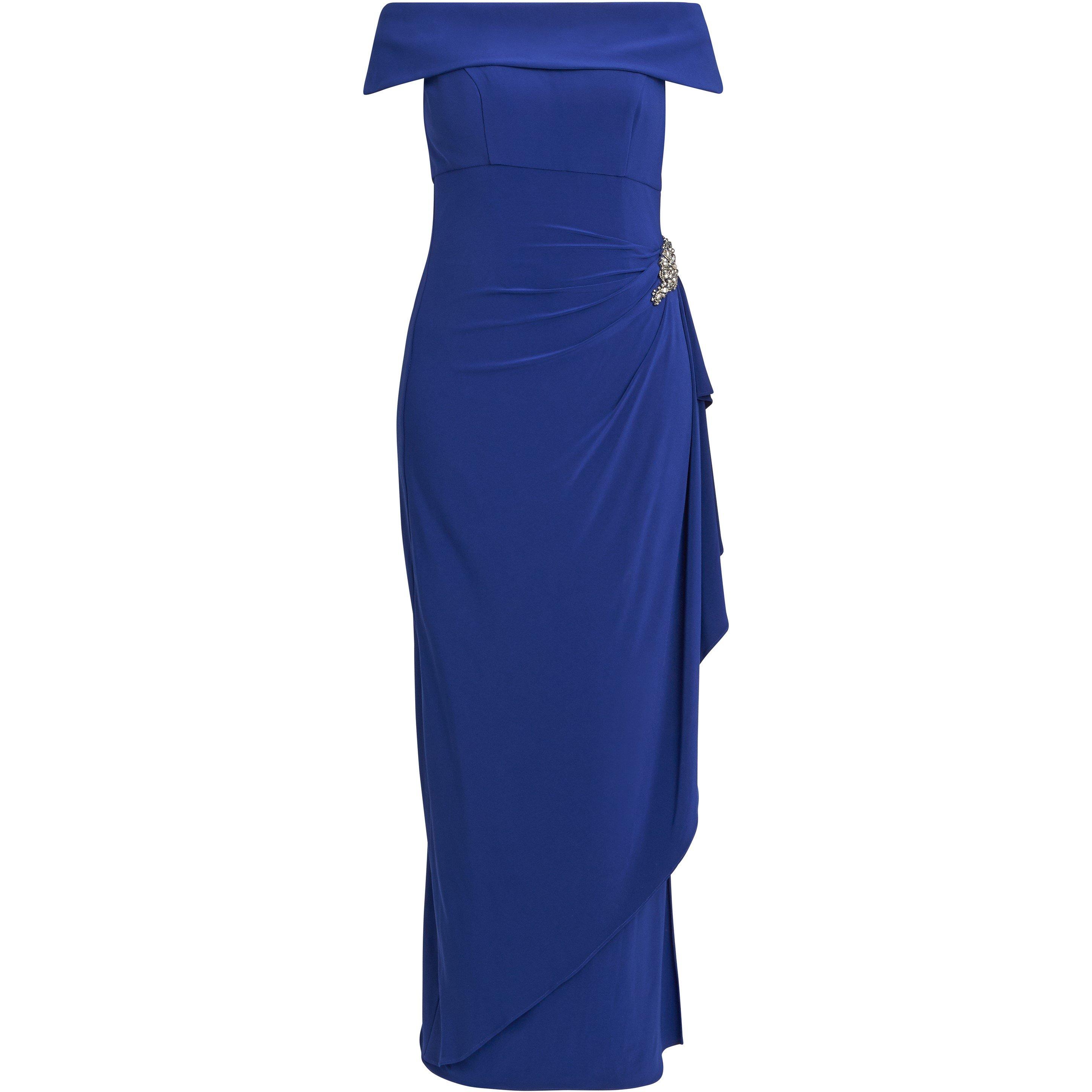 Royal - Gina Bacconi - Women's Gail Off-Shoulder Asymmetrical Party Maxi Dress - 4