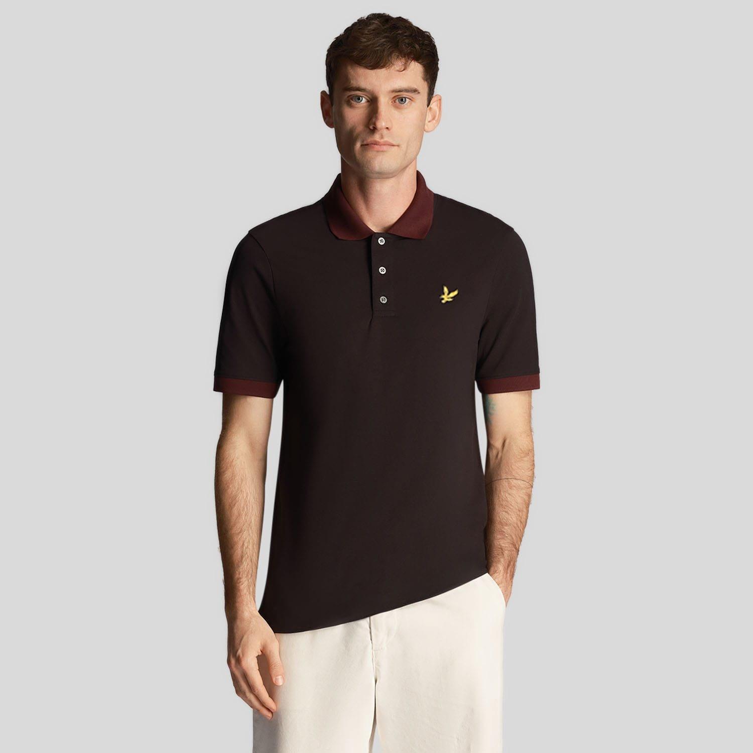 Black - Lyle and Scott - Tonal Ringer Polo Shirt - 1