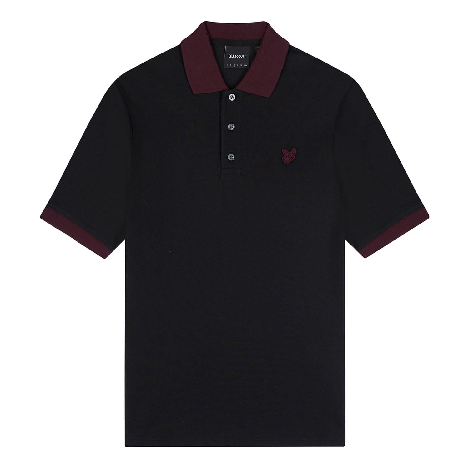 Black - Lyle and Scott - Tonal Ringer Polo Shirt - 5