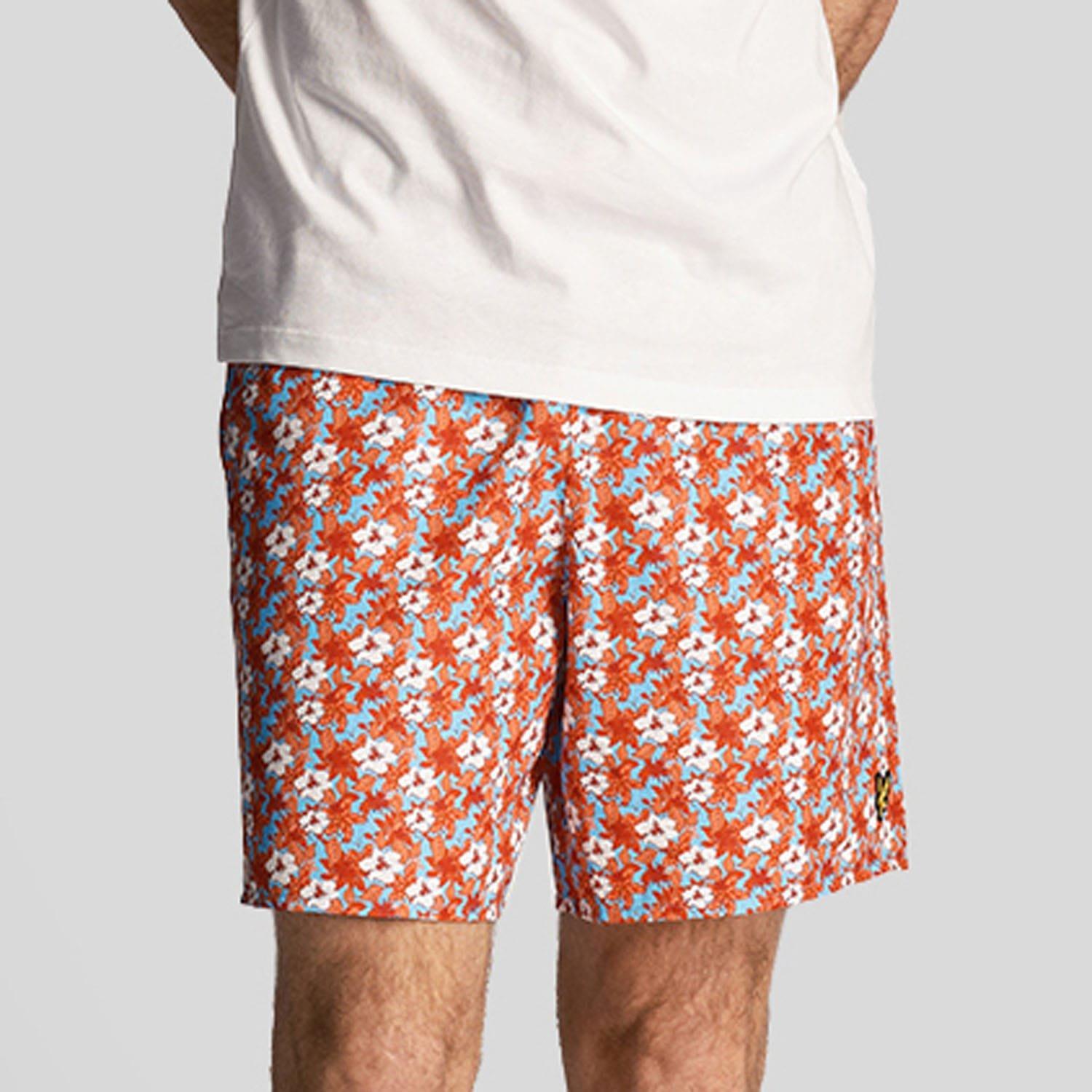 Orange - Lyle and Scott - Floral Print Resort Swim Shorts - 2