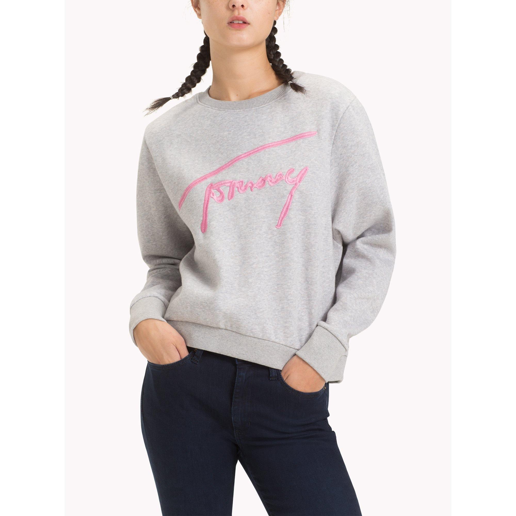 Lichtgrijs - Tommy Hilfiger - Tommy Jeans Signature Sweatshirt - 2