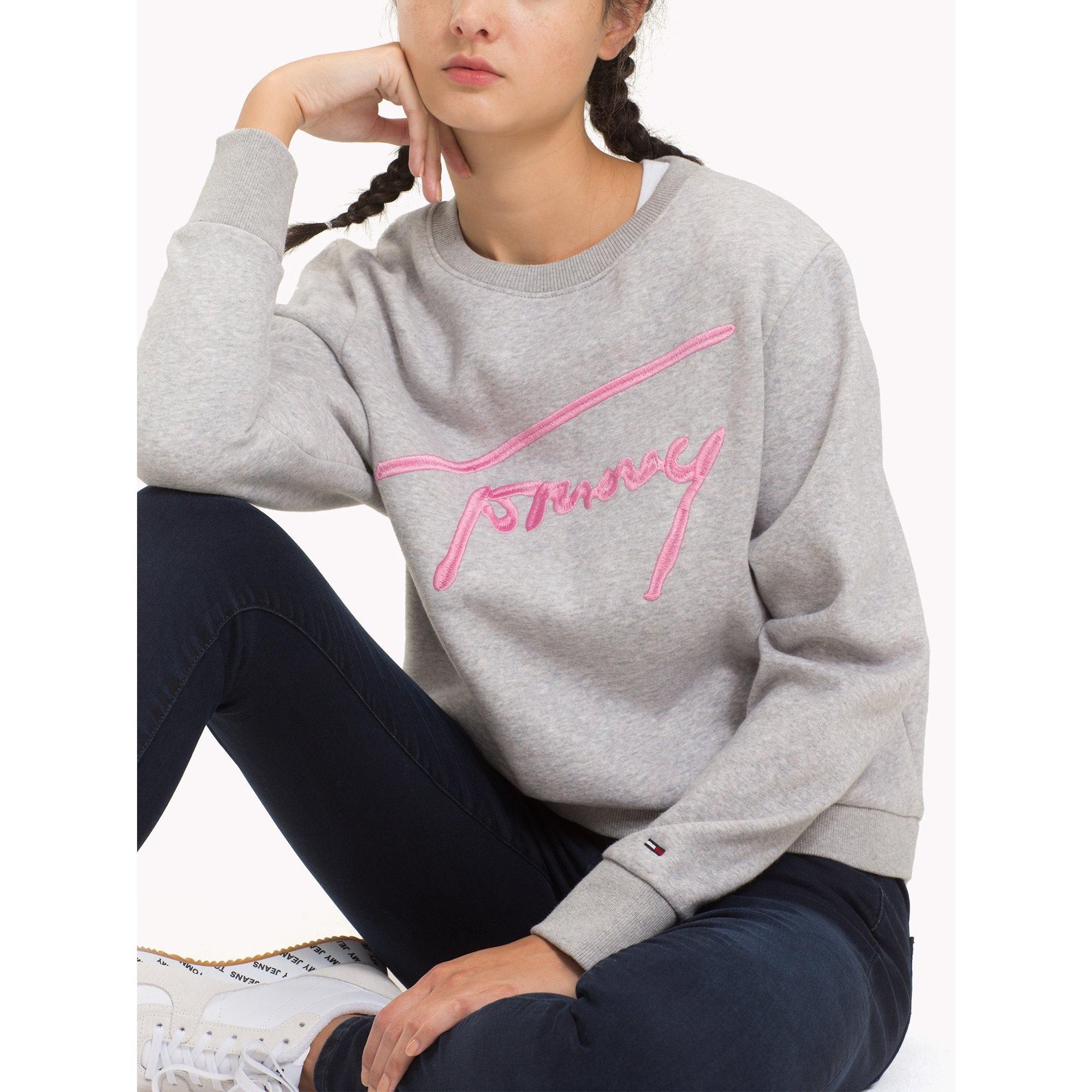 Lichtgrijs - Tommy Hilfiger - Tommy Jeans Signature Sweatshirt - 4