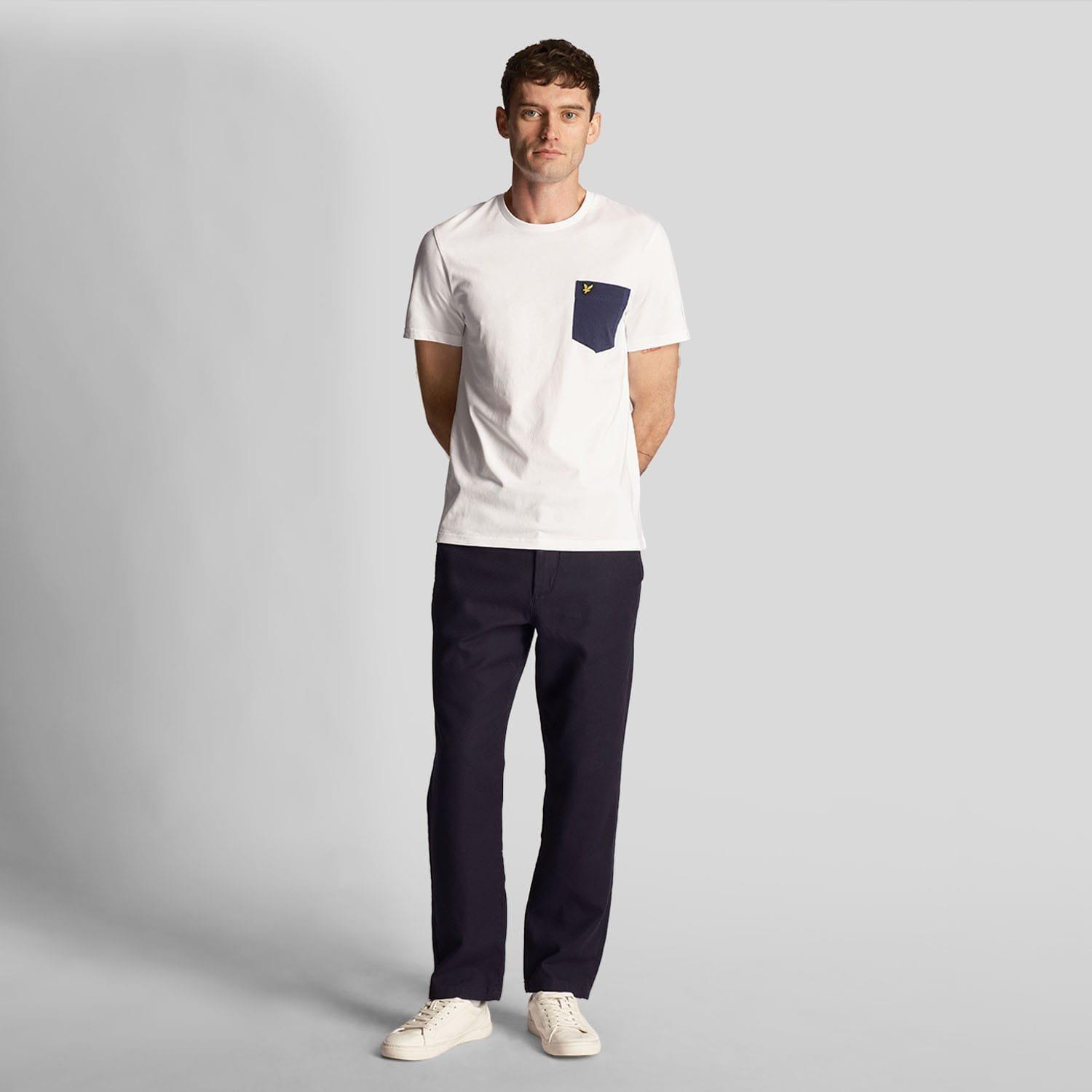 White Navy - Lyle and Scott - Contrast Pocket T-Shirt - 3