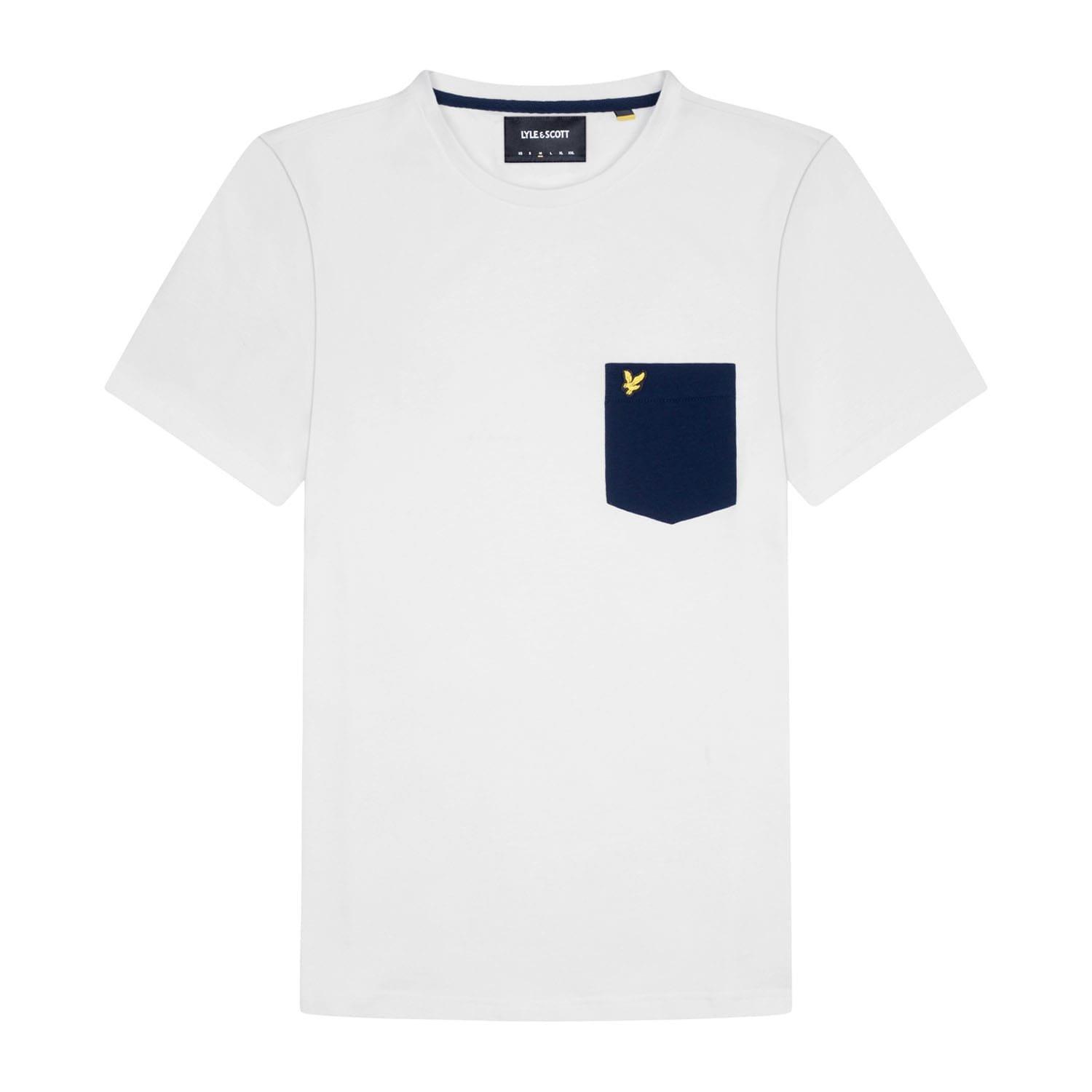 White Navy - Lyle and Scott - Contrast Pocket T-Shirt - 5