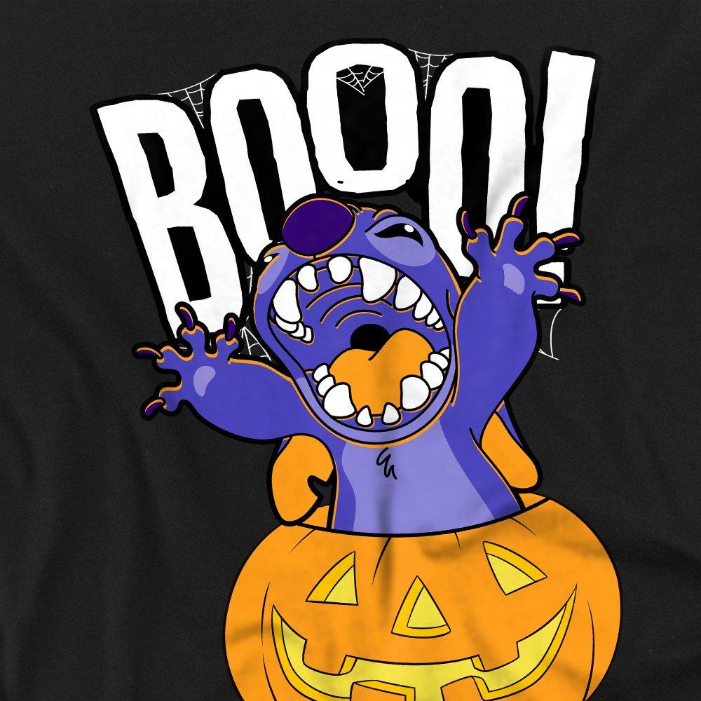 Black - Disney - Lilo & Stitch Laughing Pumpkin Mens T-Shirt Black - 2