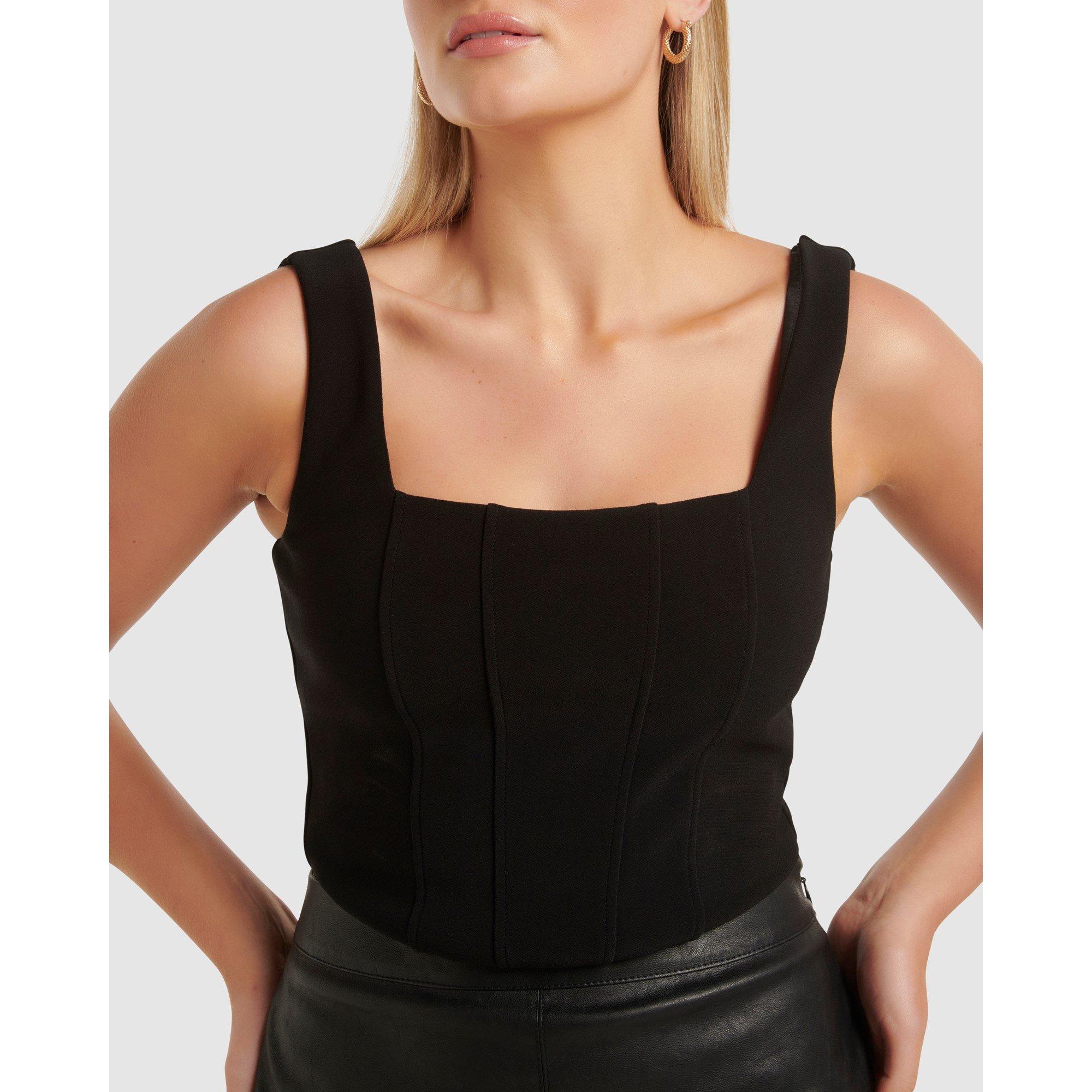 Black - Forever New - Sydnie Strap Corset Tank - 3