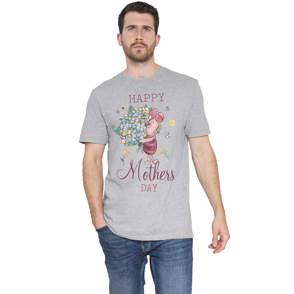 Winnie The Pooh Men's Piglet Happy Mothers Day T-Sh - Grey - L
