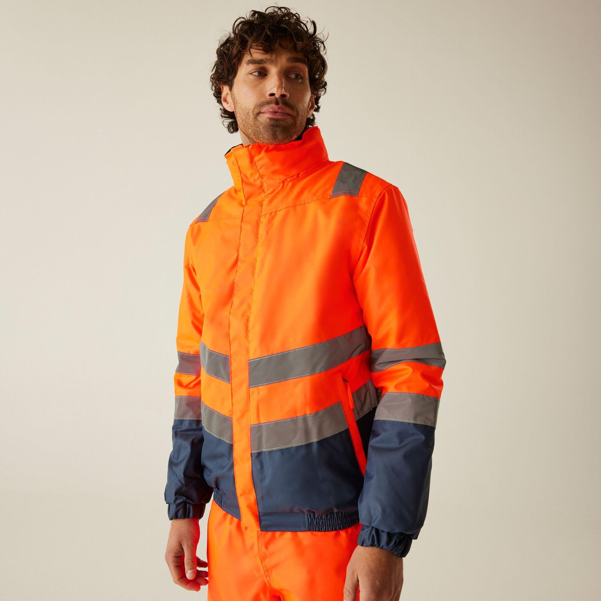 Orange/Navy - Regatta - Waterproof Hi-Vis Bomber Jacket - 1