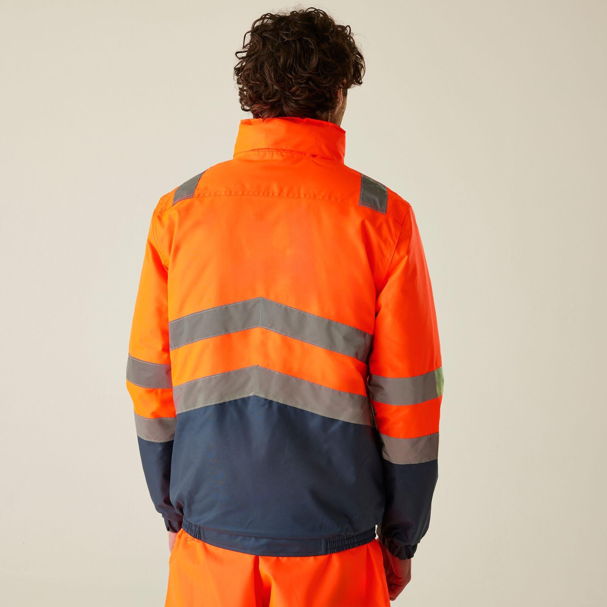 Orange/Navy - Regatta - Waterproof Hi-Vis Bomber Jacket - 2