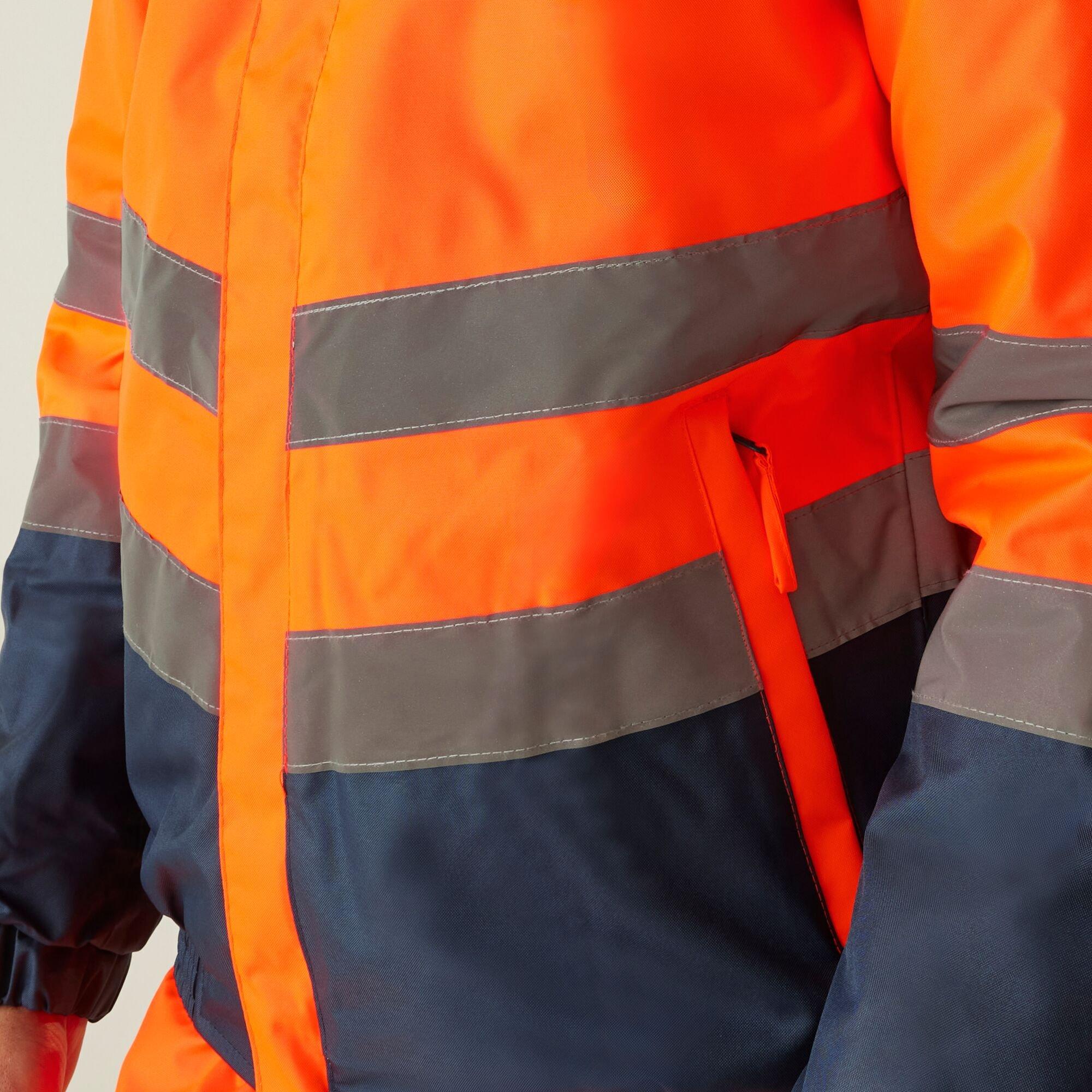 Orange/Navy - Regatta - Waterproof Hi-Vis Bomber Jacket - 5