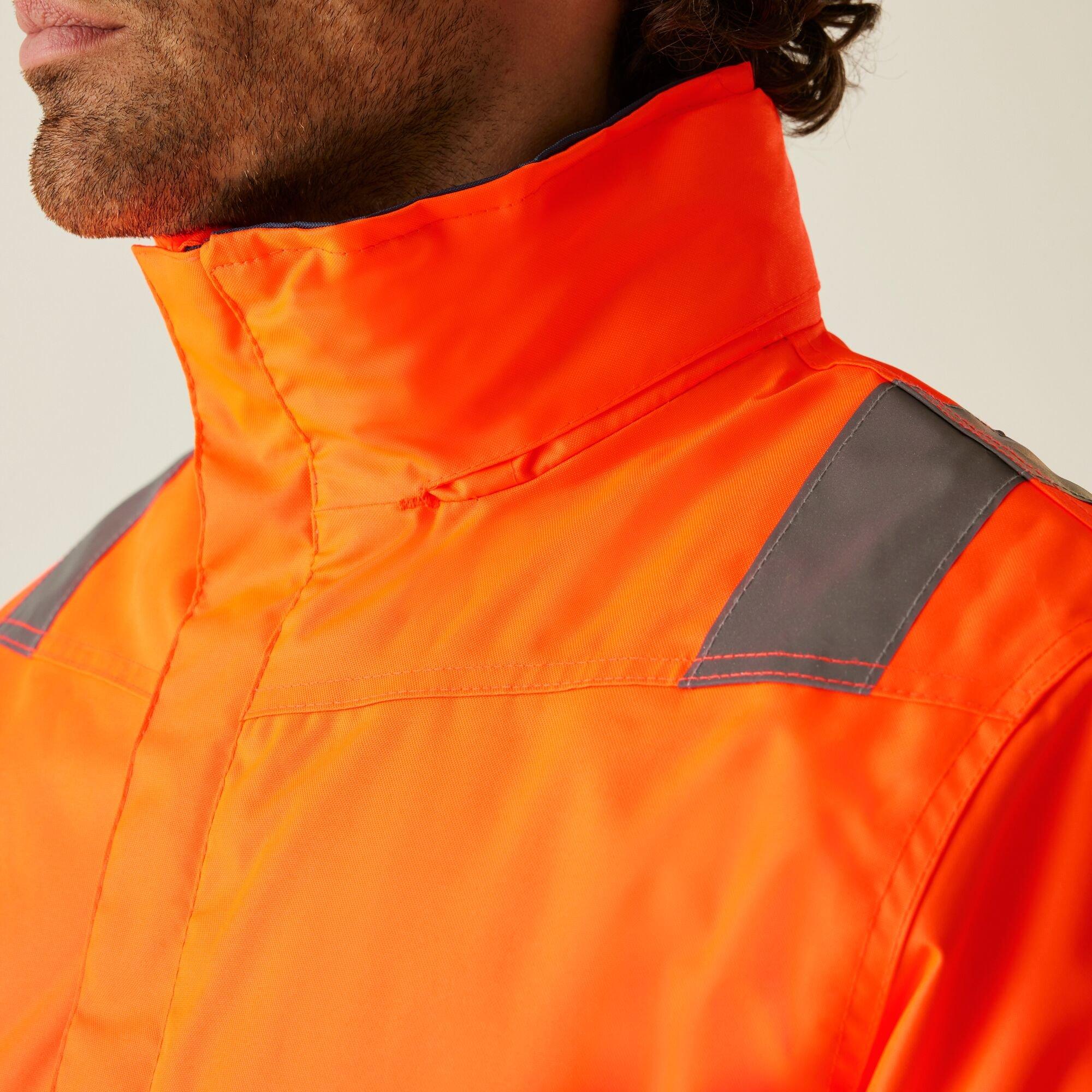 Orange/Navy - Regatta - Waterproof Hi-Vis Bomber Jacket - 7