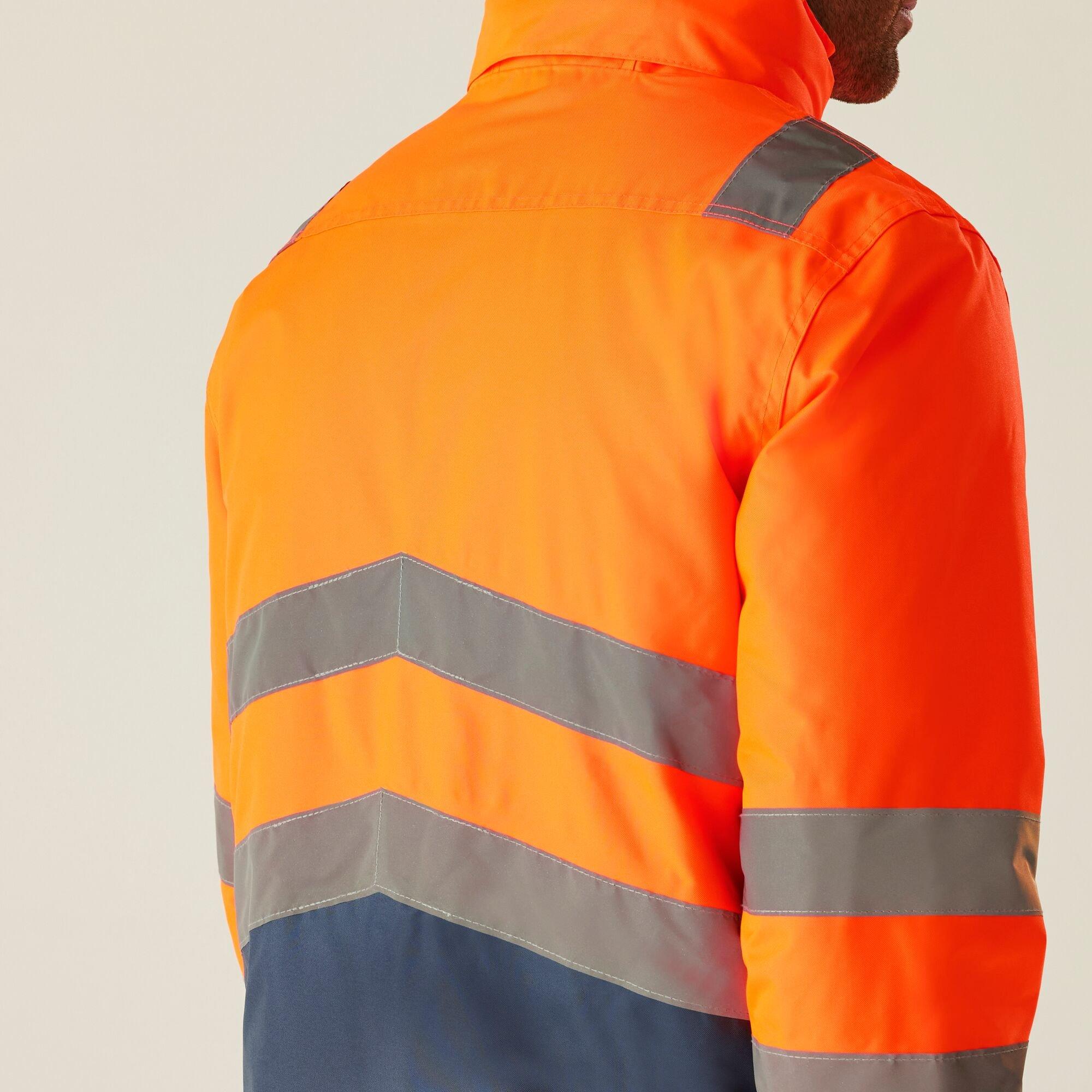 Orange/Navy - Regatta - Waterproof Hi-Vis Bomber Jacket - 8