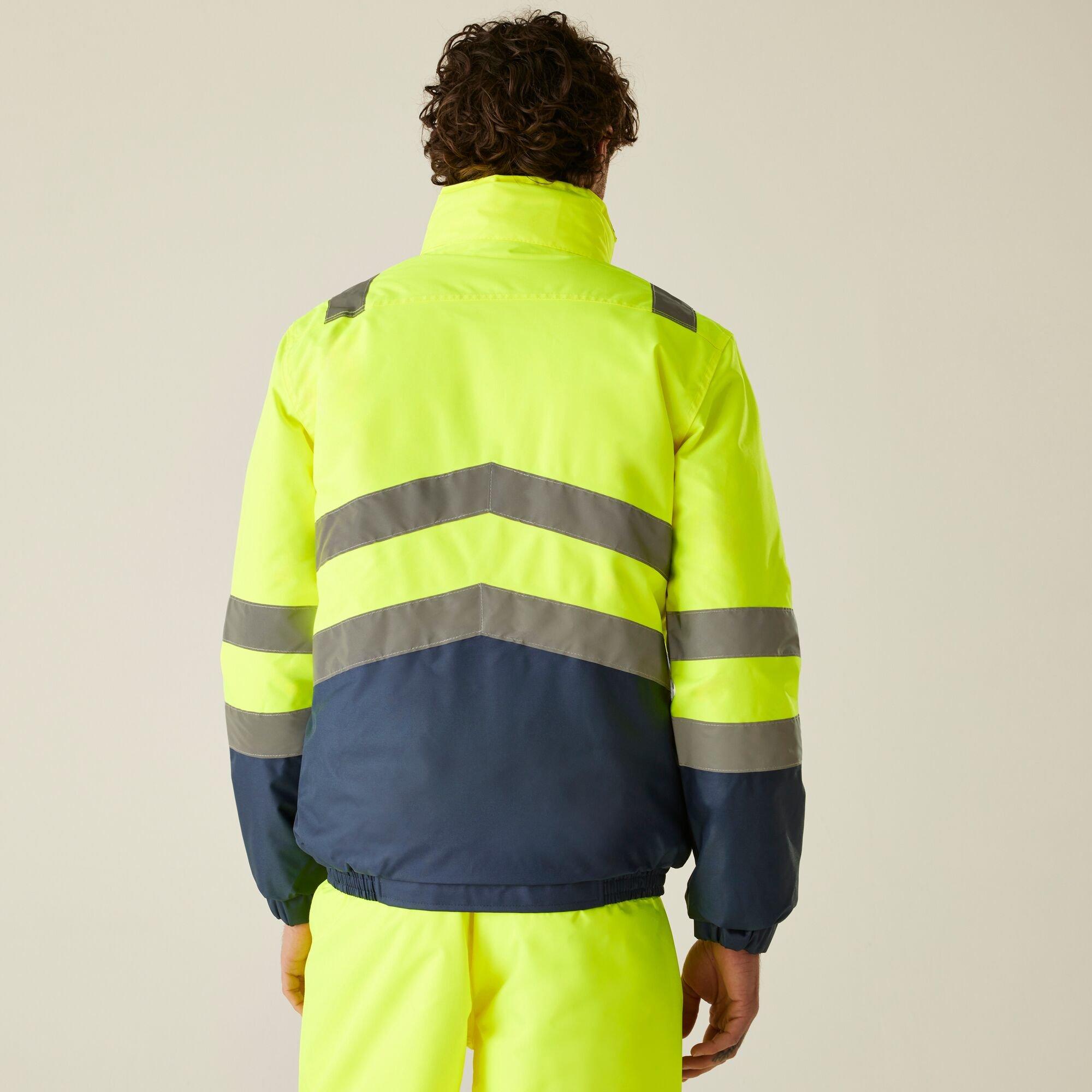 Yellow/Navy - Regatta - Waterproof Hi-Vis Bomber Jacket - 2