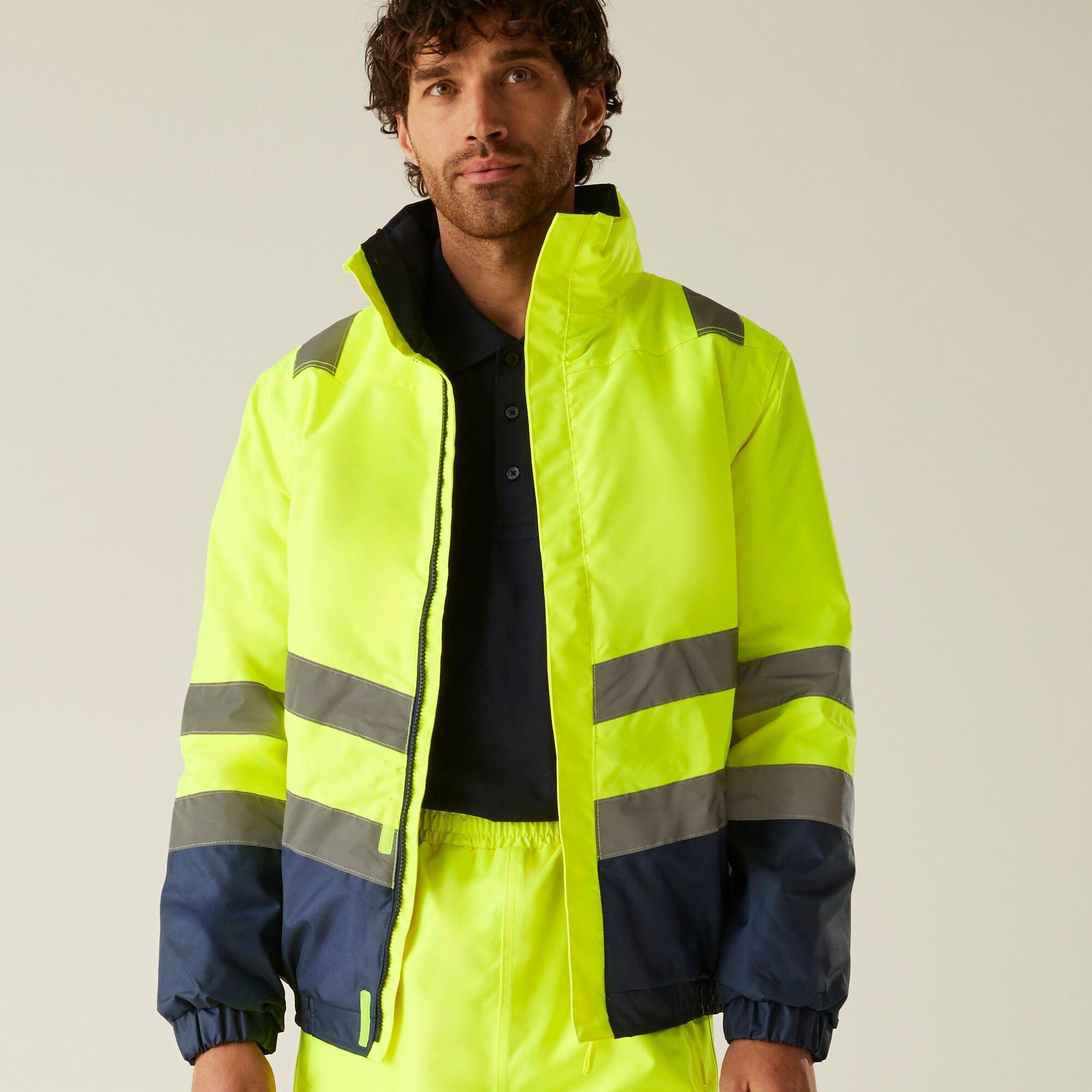 Yellow/Navy - Regatta - Waterproof Hi-Vis Bomber Jacket - 4