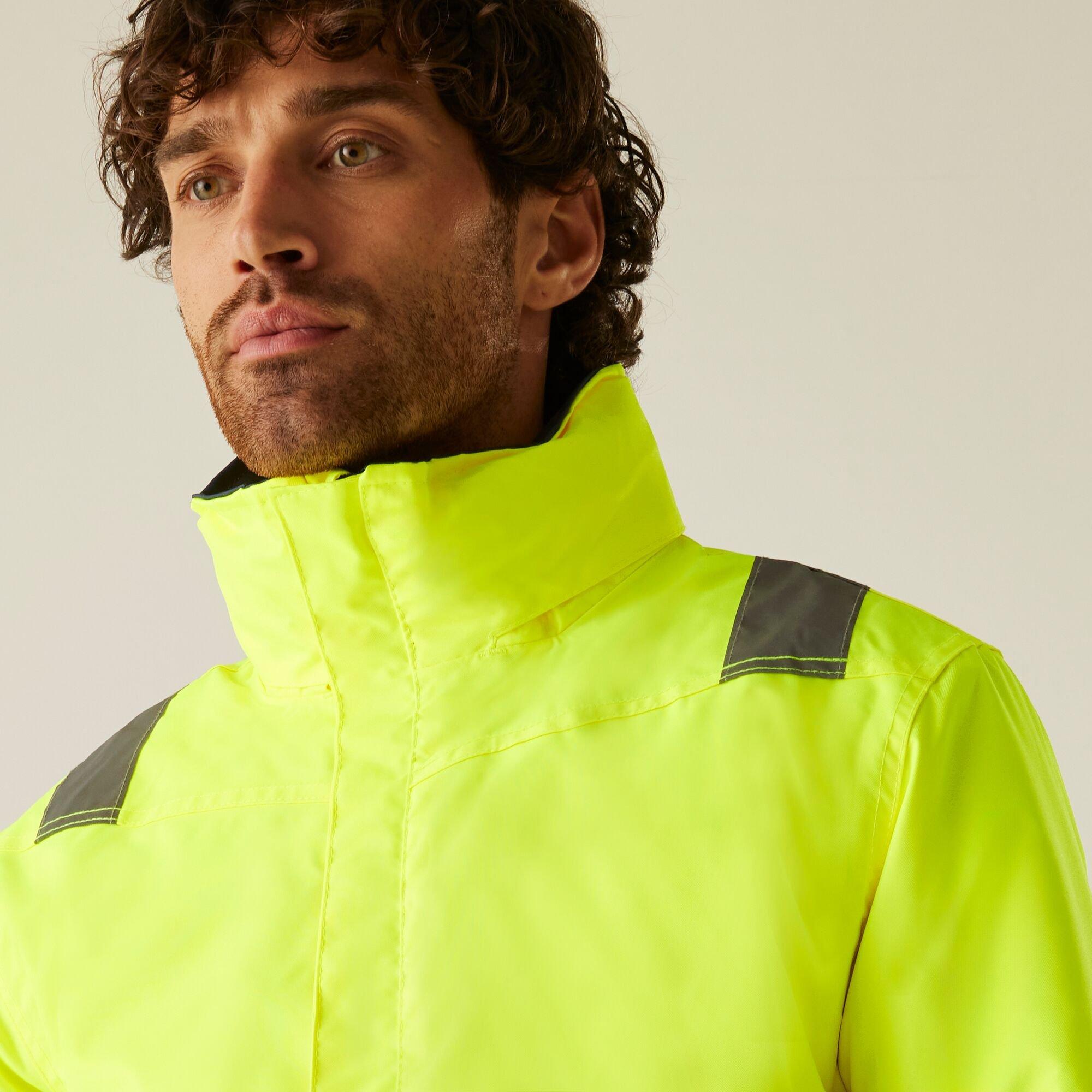 Yellow/Navy - Regatta - Waterproof Hi-Vis Bomber Jacket - 6