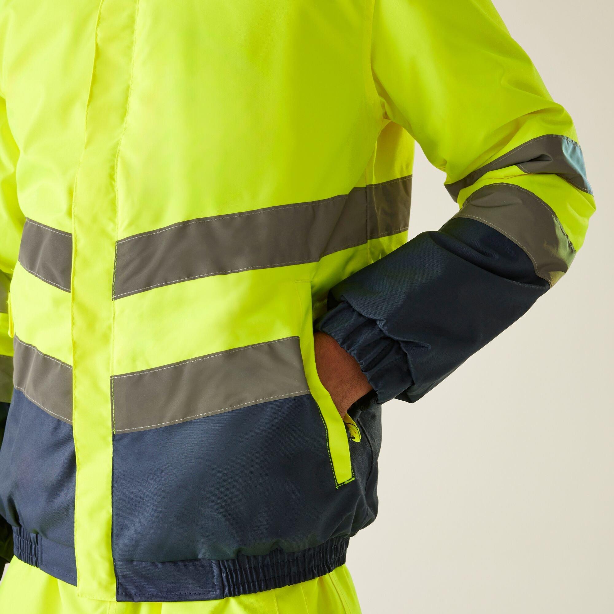 Yellow/Navy - Regatta - Waterproof Hi-Vis Bomber Jacket - 8