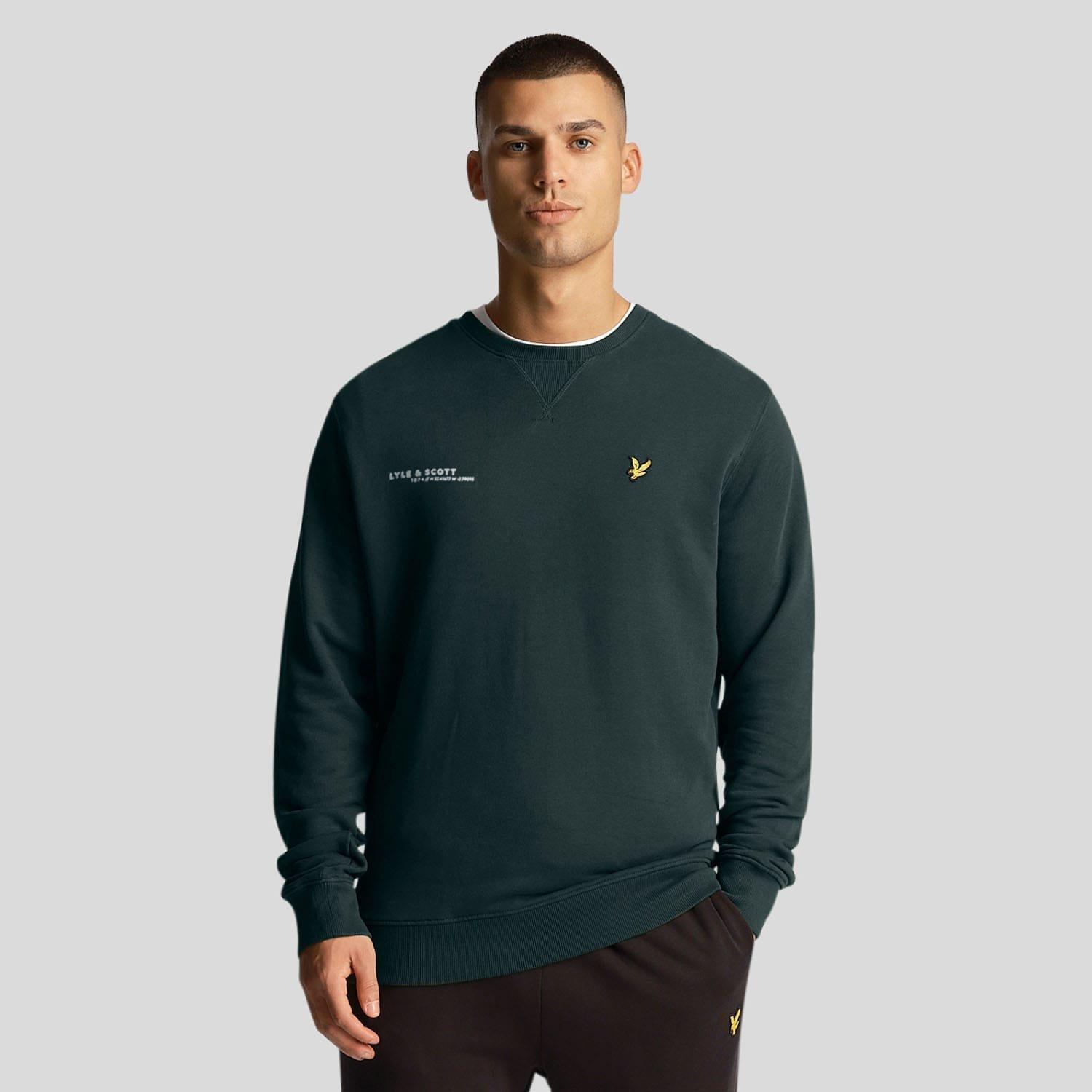 Green - Lyle and Scott - Co-Ordinate Print Crewneck Sweatshirt - 1