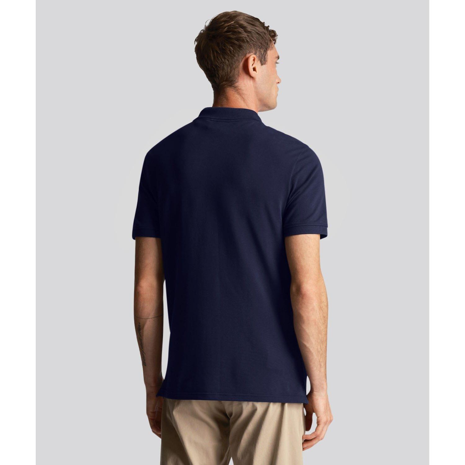 Navy - Lyle and Scott - Co-Ordinate Print Plain Polo Shirt - 3