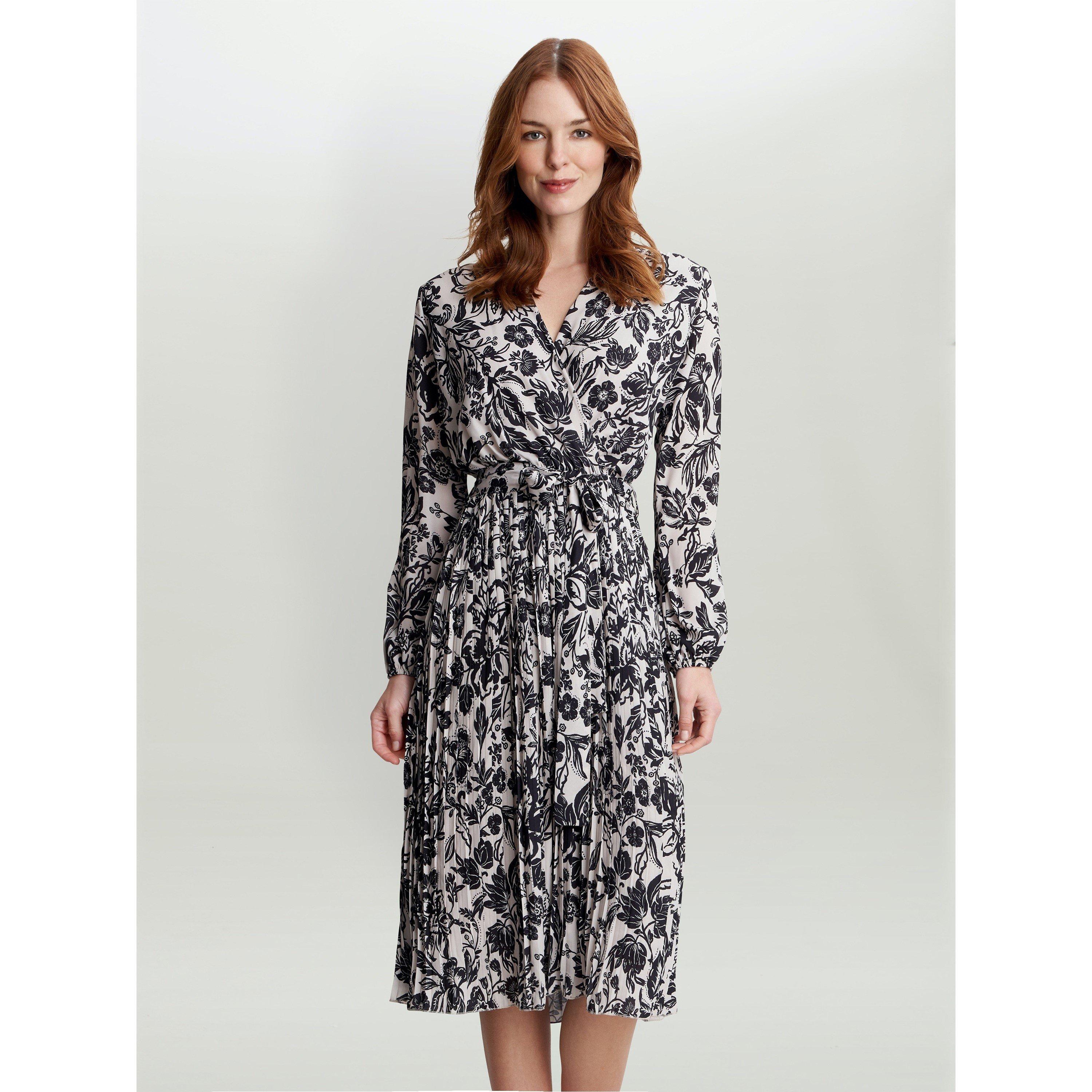 Black / Beige - Gina Bacconi - Lucine X Over Bodice Dress - 1