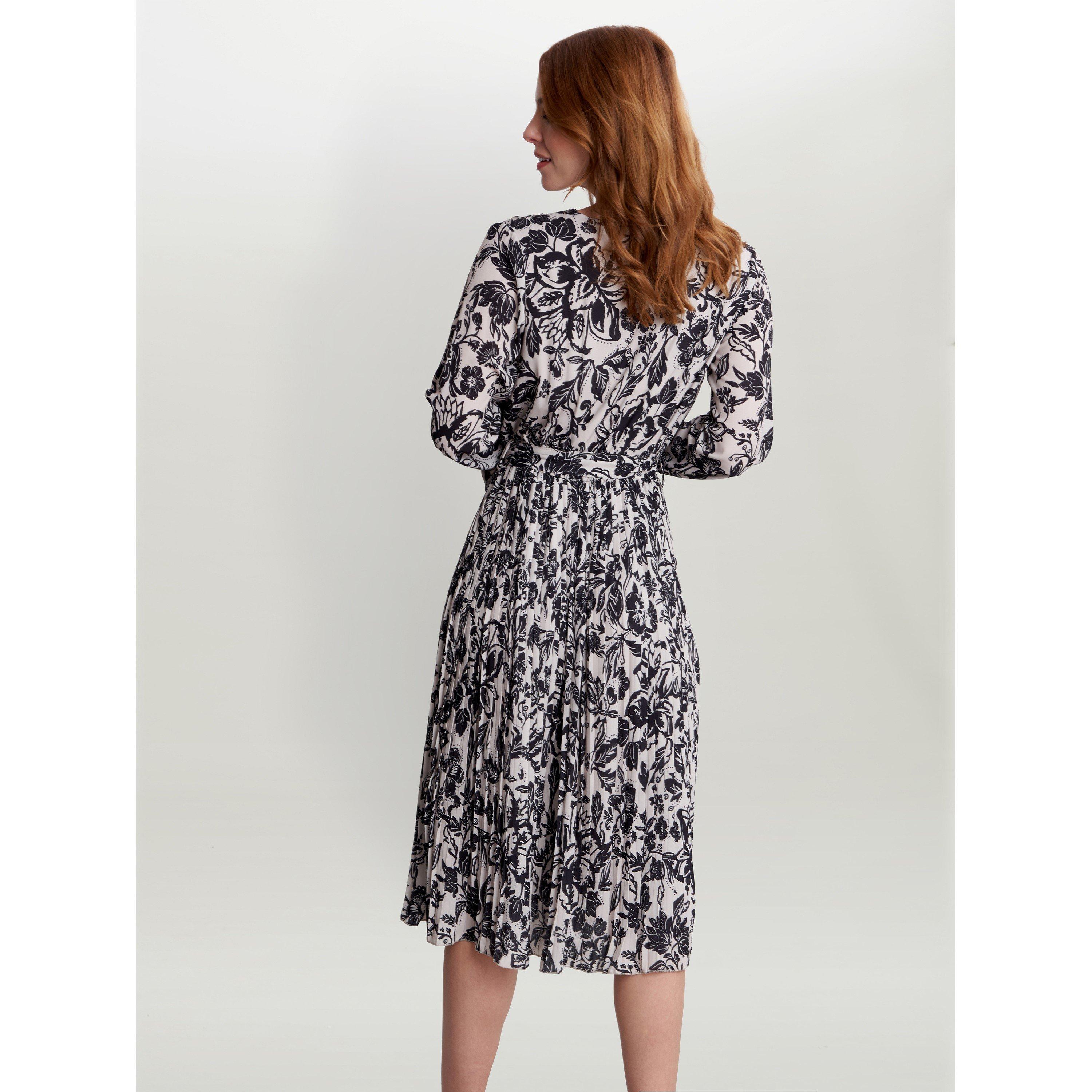 Black / Beige - Gina Bacconi - Lucine X Over Bodice Dress - 2