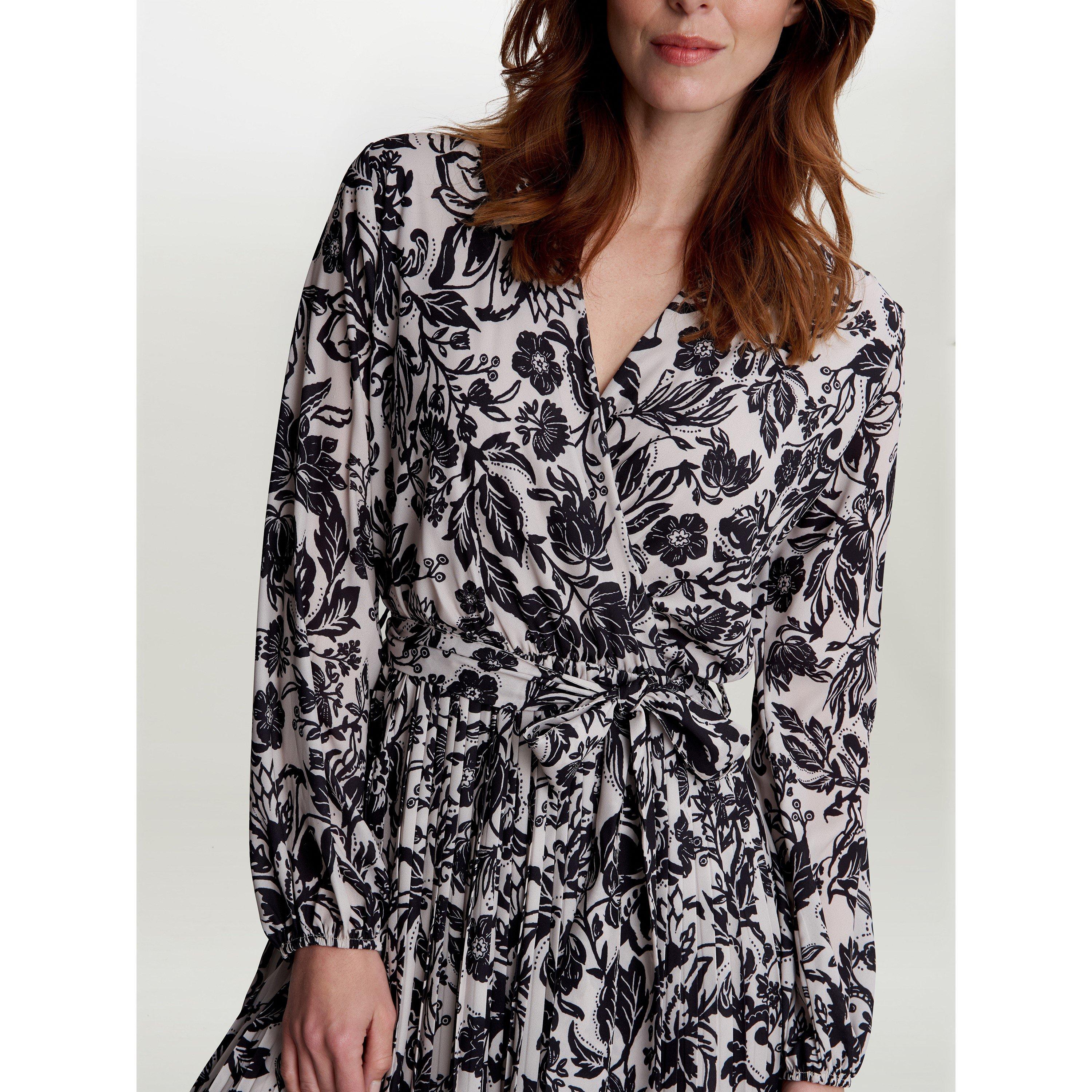 Black / Beige - Gina Bacconi - Lucine X Over Bodice Dress - 5