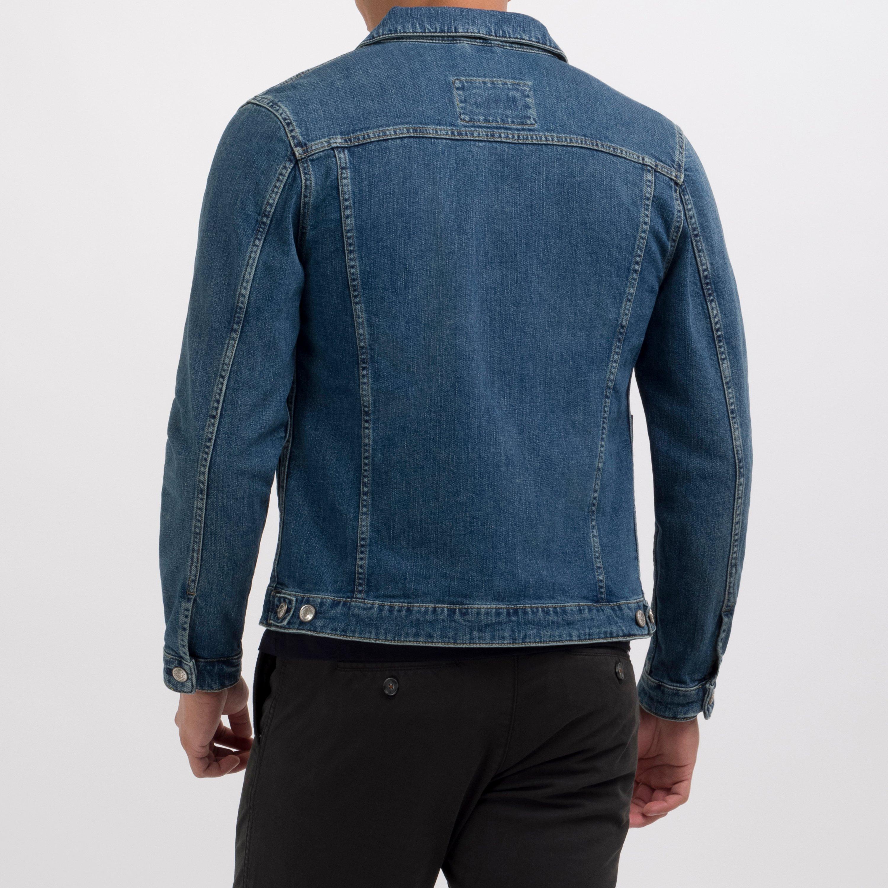 Blf - Eden Park - Men's Blue Denim Cotton Button Front Patch Pocket Jacket - 3