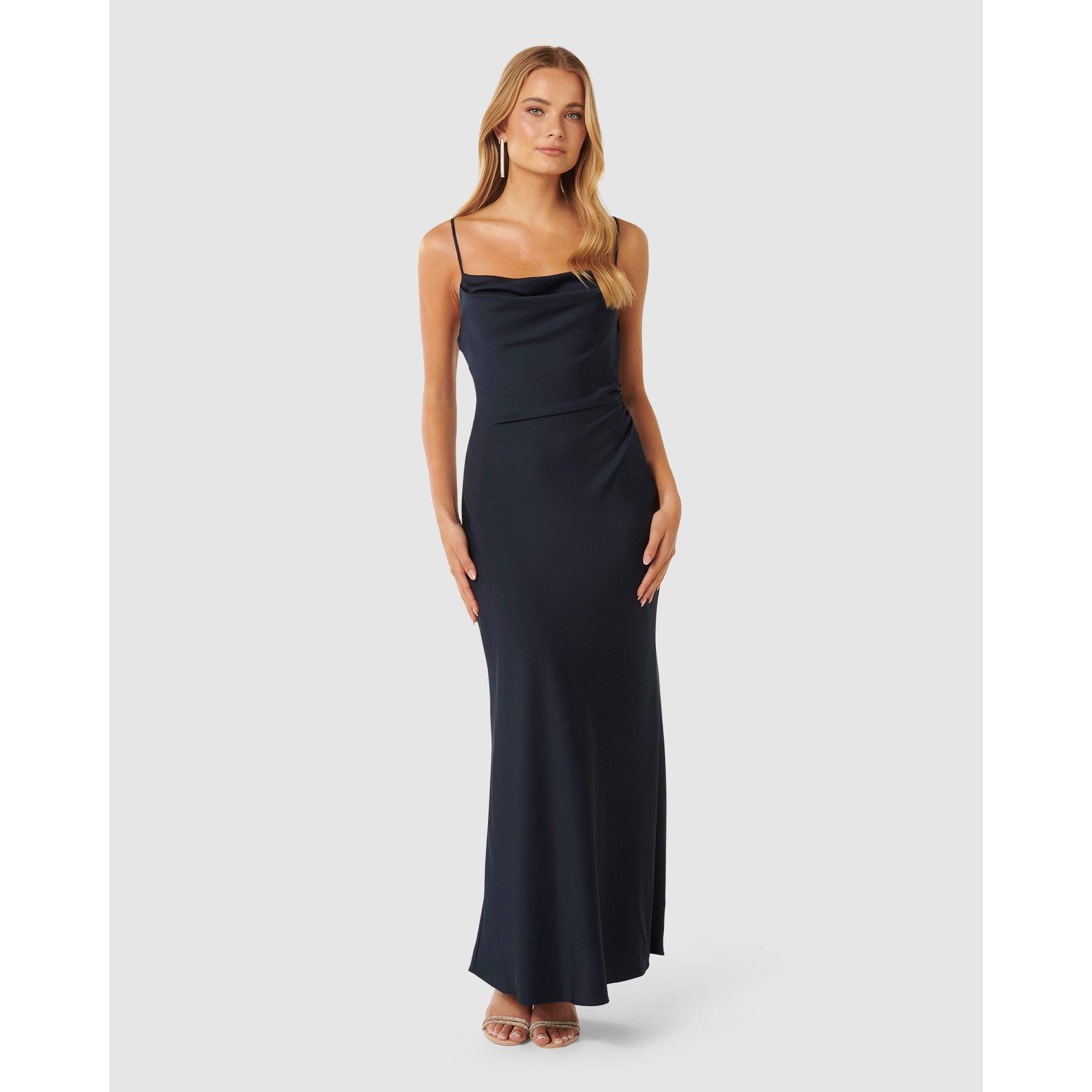 Navy - Forever New - Mia Satin Maxi Dress - 2