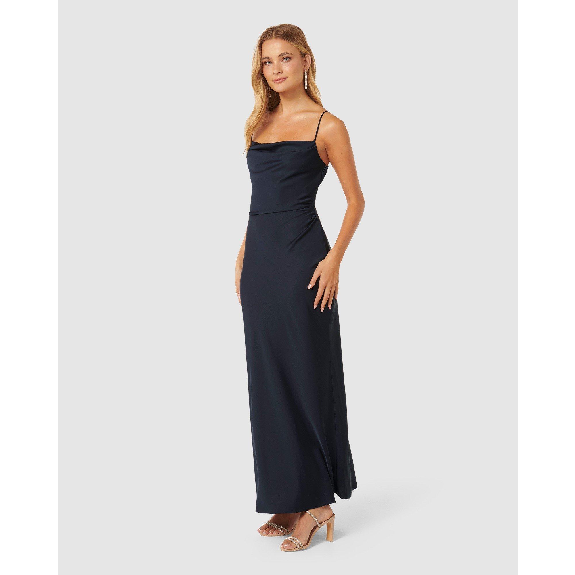Navy - Forever New - Mia Satin Maxi Dress - 4
