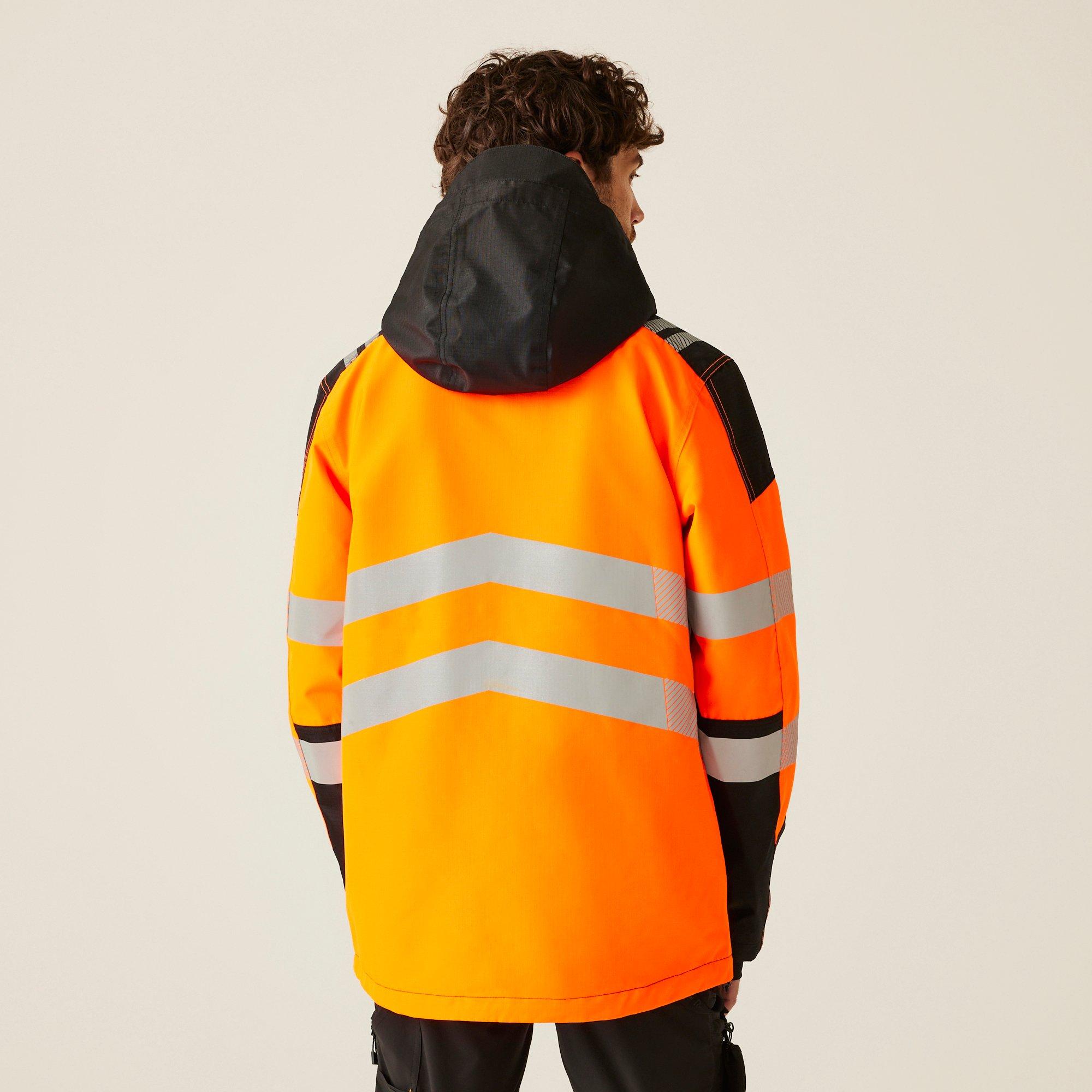 Black/Orange - Regatta - Mens Hi-VIS X-PRO Waterproof Shell Jacket - Class - 2