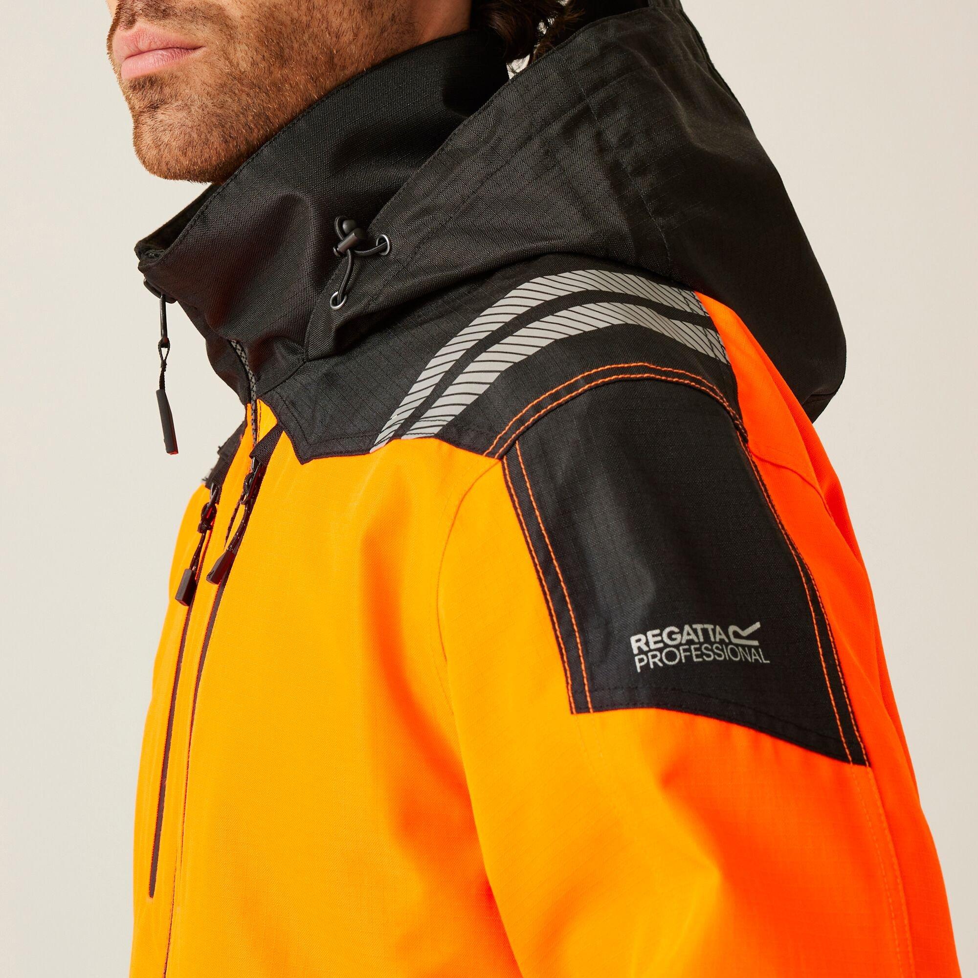 Black/Orange - Regatta - Mens Hi-VIS X-PRO Waterproof Shell Jacket - Class - 7