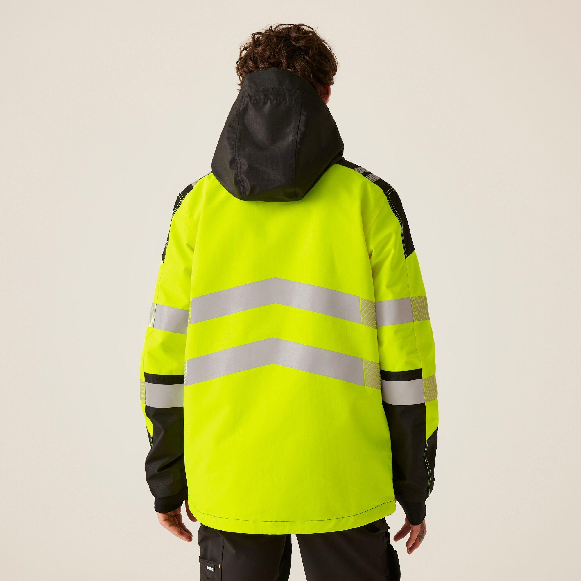 Black/Yellow - Regatta - Mens Hi-VIS X-PRO Waterproof Shell Jacket - Class - 2