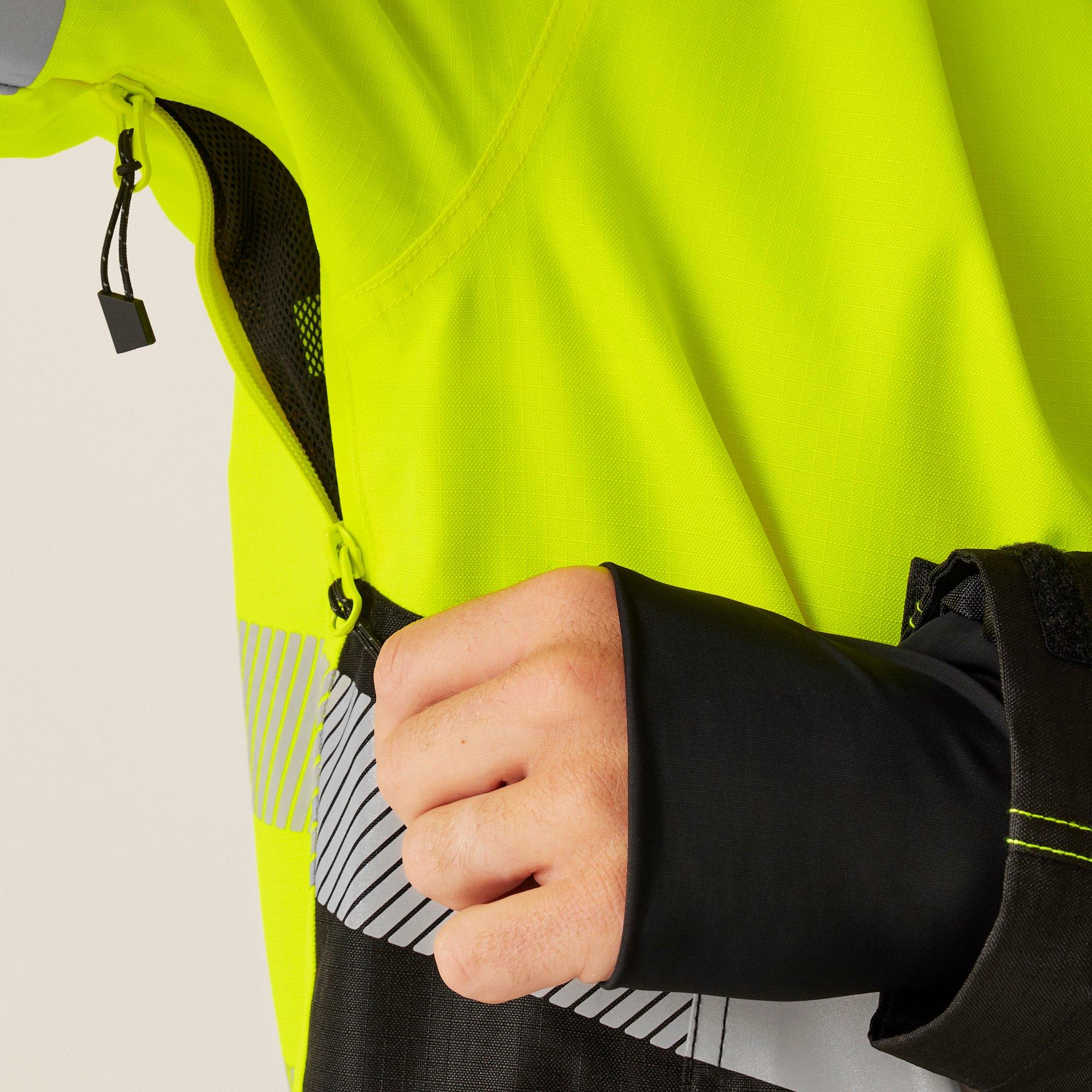 Black/Yellow - Regatta - Mens Hi-VIS X-PRO Waterproof Shell Jacket - Class - 7