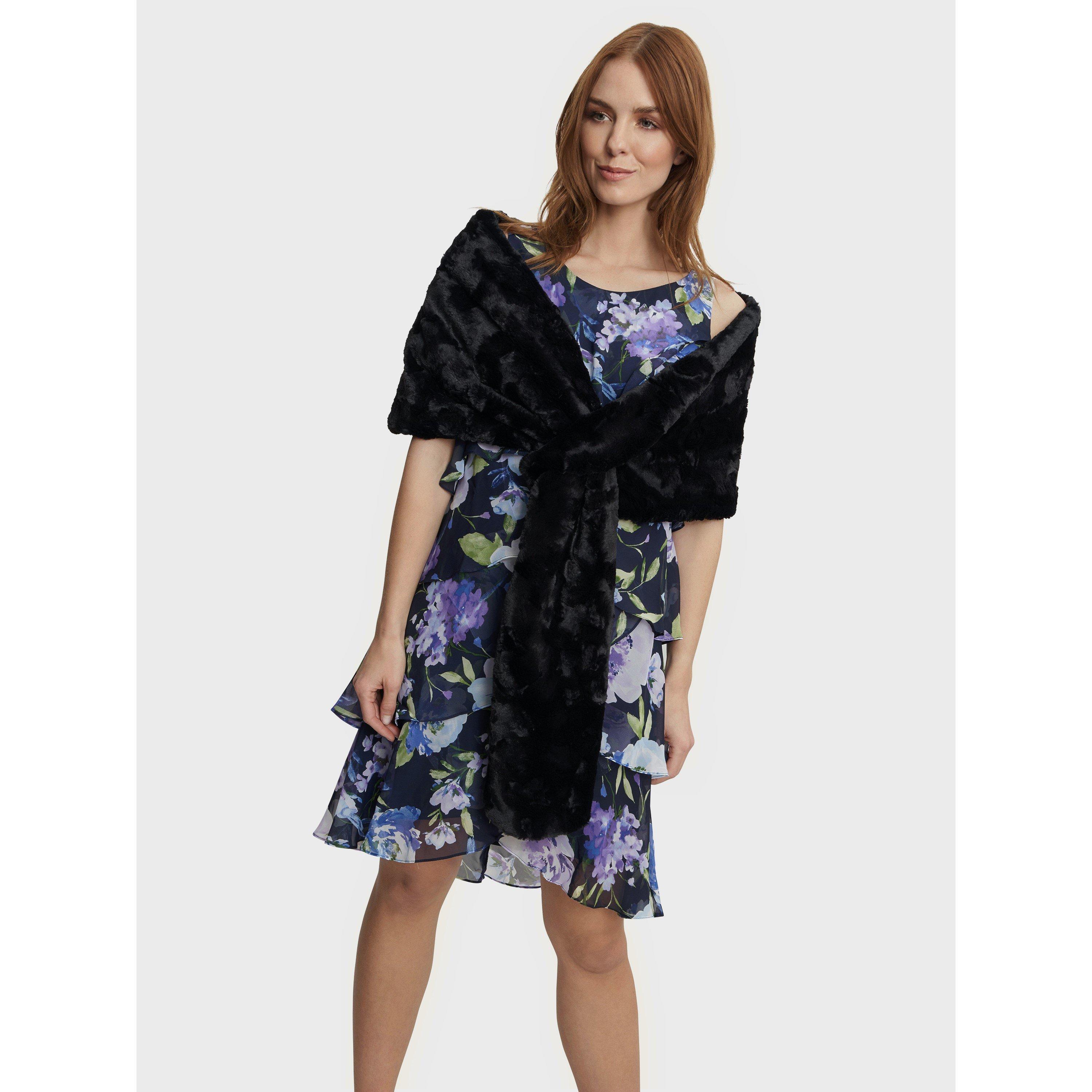 Black - Gina Bacconi - Women's Deanne Pull Through Faux-Fur Wrap - 1