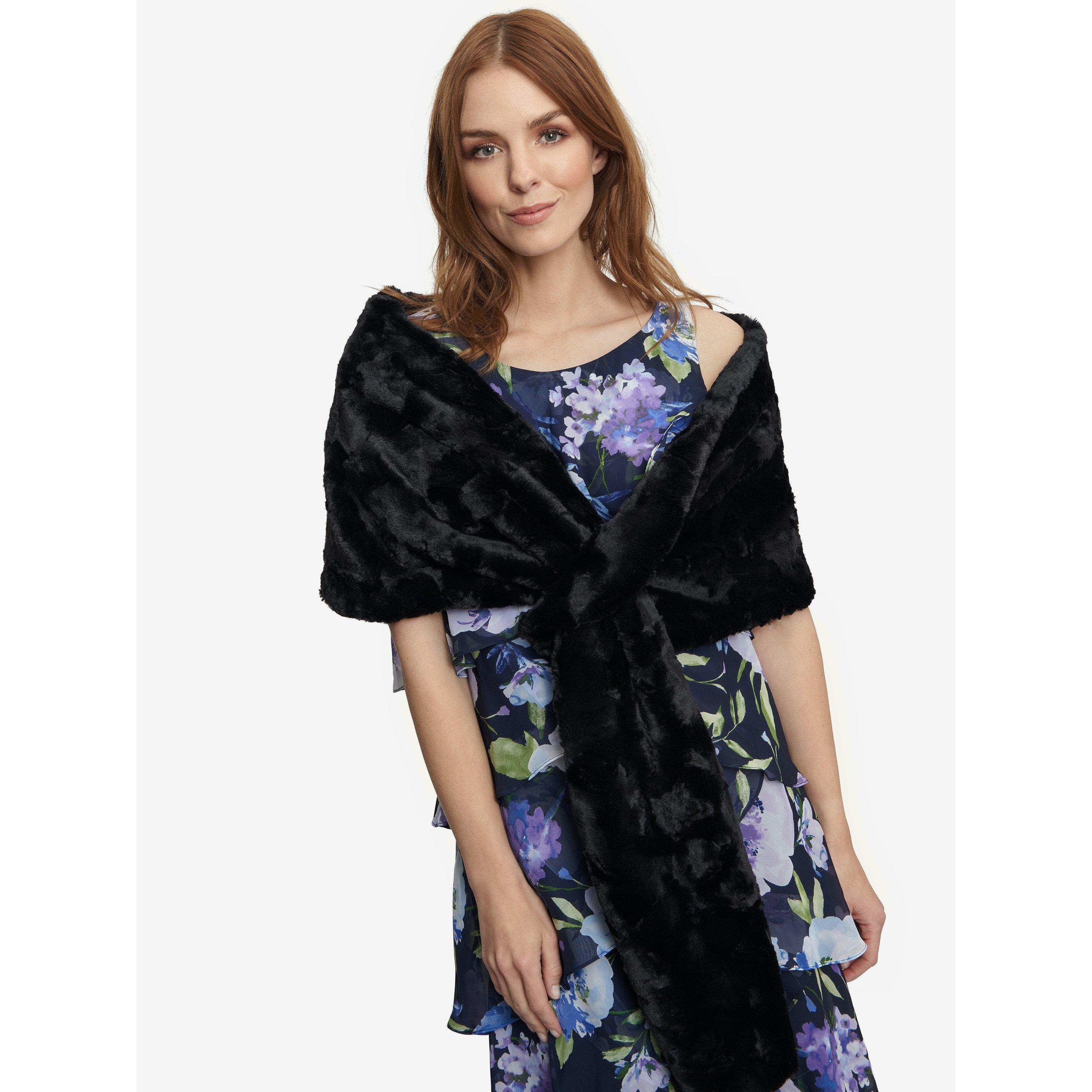 Black - Gina Bacconi - Women's Deanne Pull Through Faux-Fur Wrap - 3